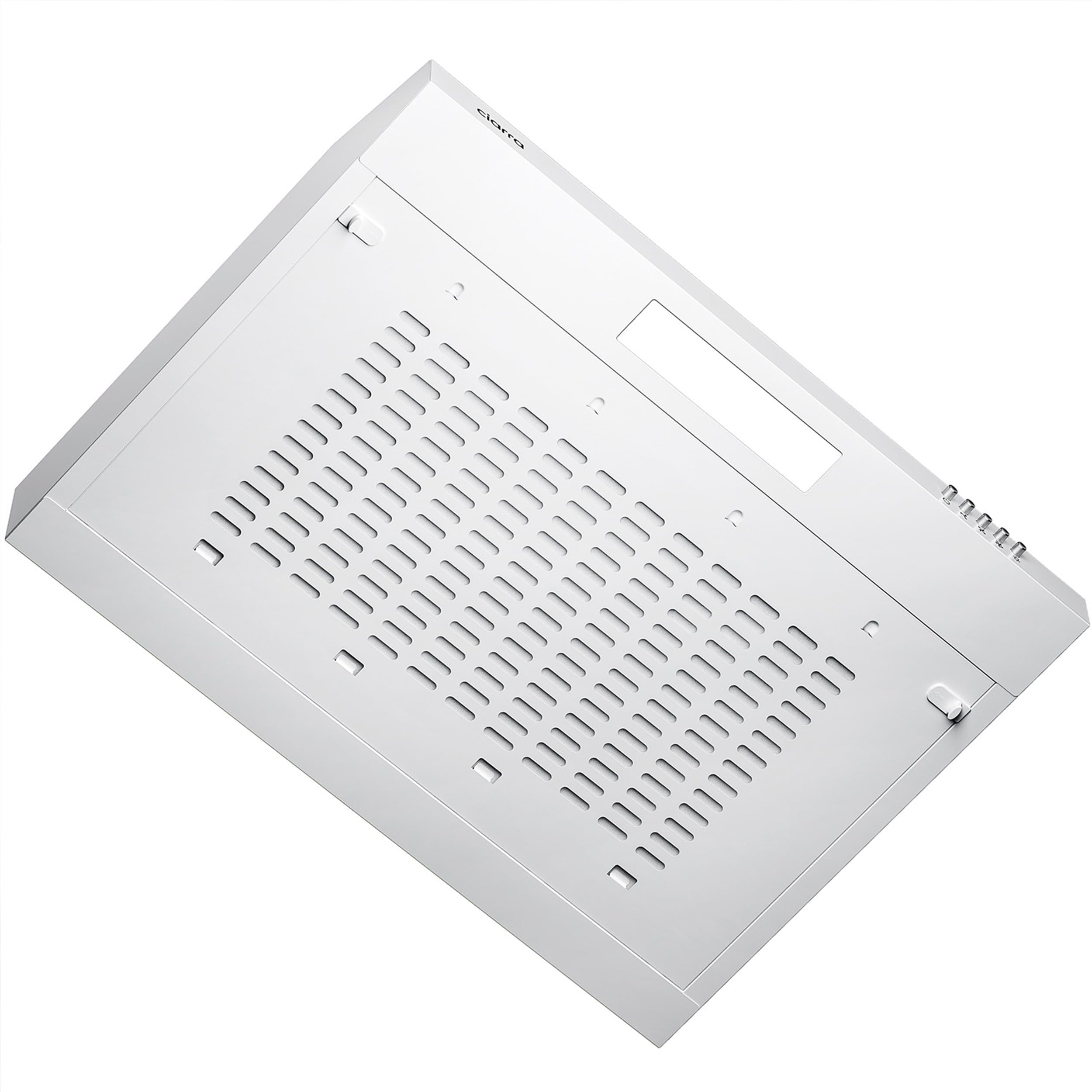 CIARRA CAW6903A Hotte Aspirante Casquette 60cm- 3 Vitesses - Filtre au Charbon NON INCLUS - Boutton Pousoir - Eclairage LED - Evacuation et Recyclage - Hotte de Cuisine - Blanc