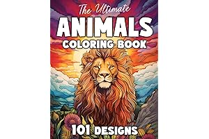 The Ultimate Animals Coloring Book: 101 De-Stress Animal Designs