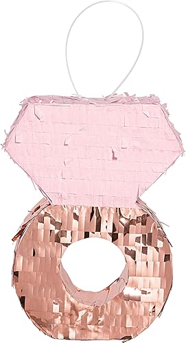 Amscan 242758 Mini anillo de boda, decoración de oro rosa, 6.5 x 4.75 pulgadas, 1 pieza