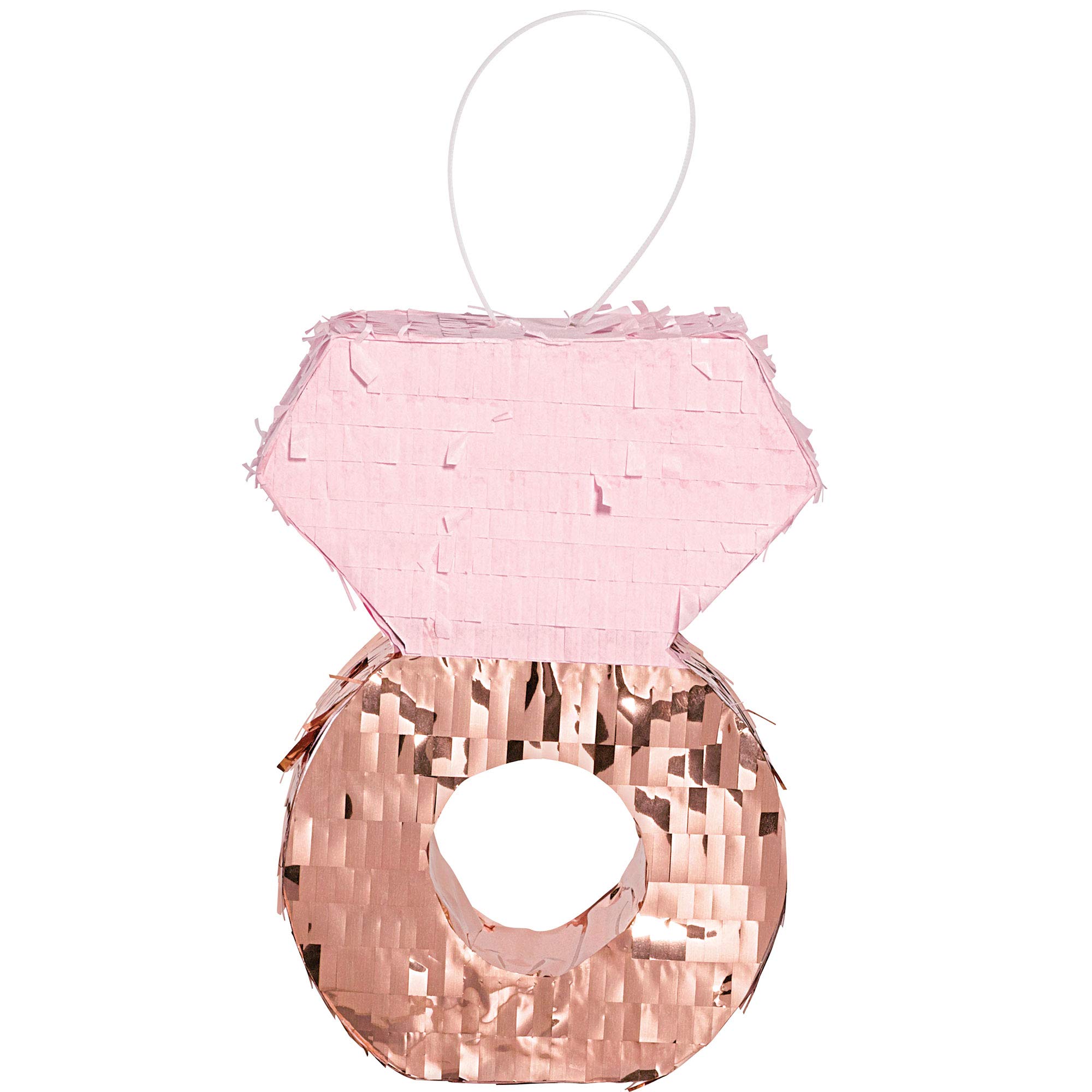 Elegant Blush Tissue & Foil Mini Ring Decoration - 6.5 x 4.75" (1 Pc.) - Eye-Catching & Stylish Centerpiece, Premium Quality Material – Perfect for Event Decor