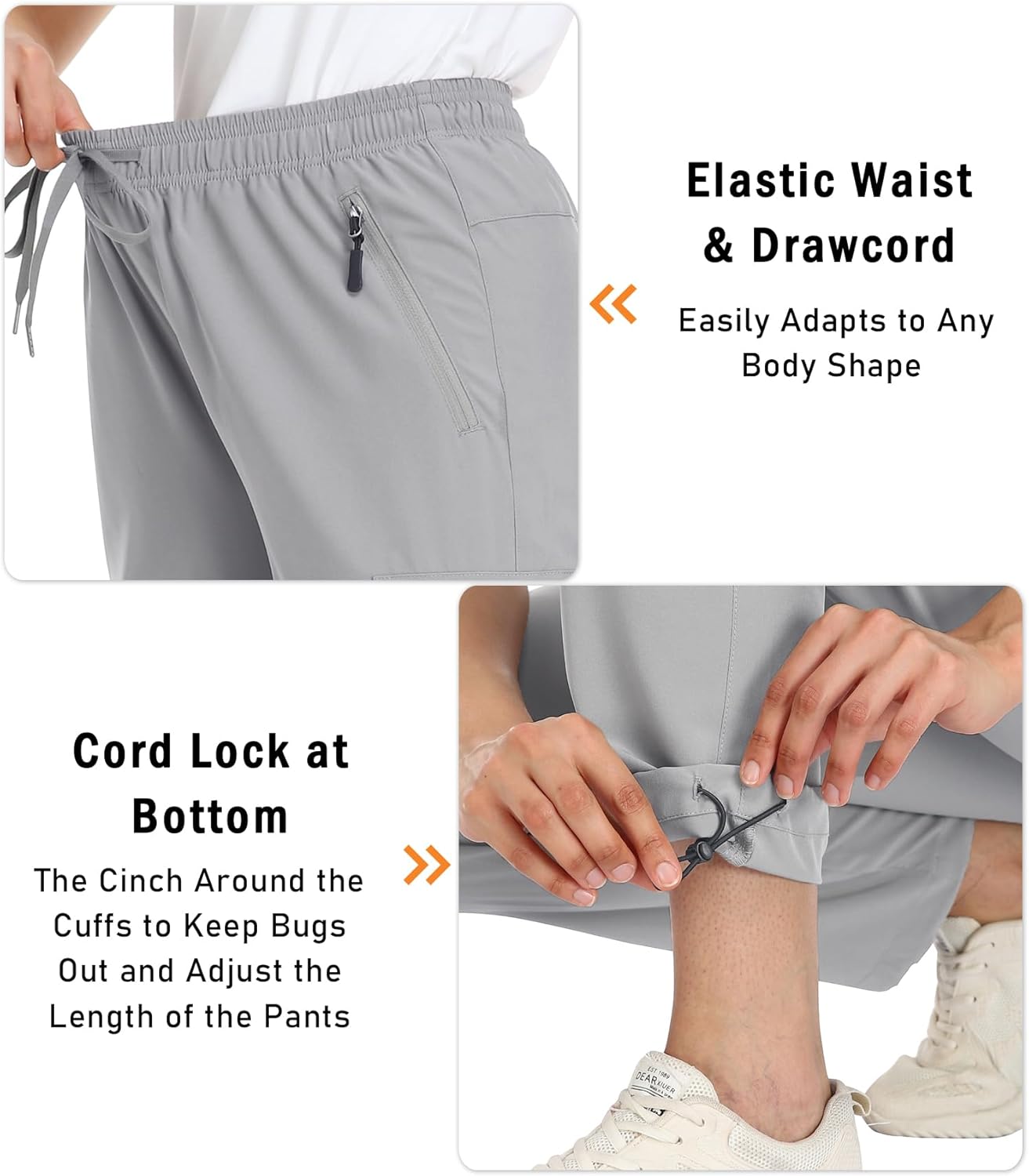 Women's Cargo Hiking Pants Camping Fishing Drift Quick Dry Water Resistant UPF50+ Workout Travel Pants 5 Zip Pockets
