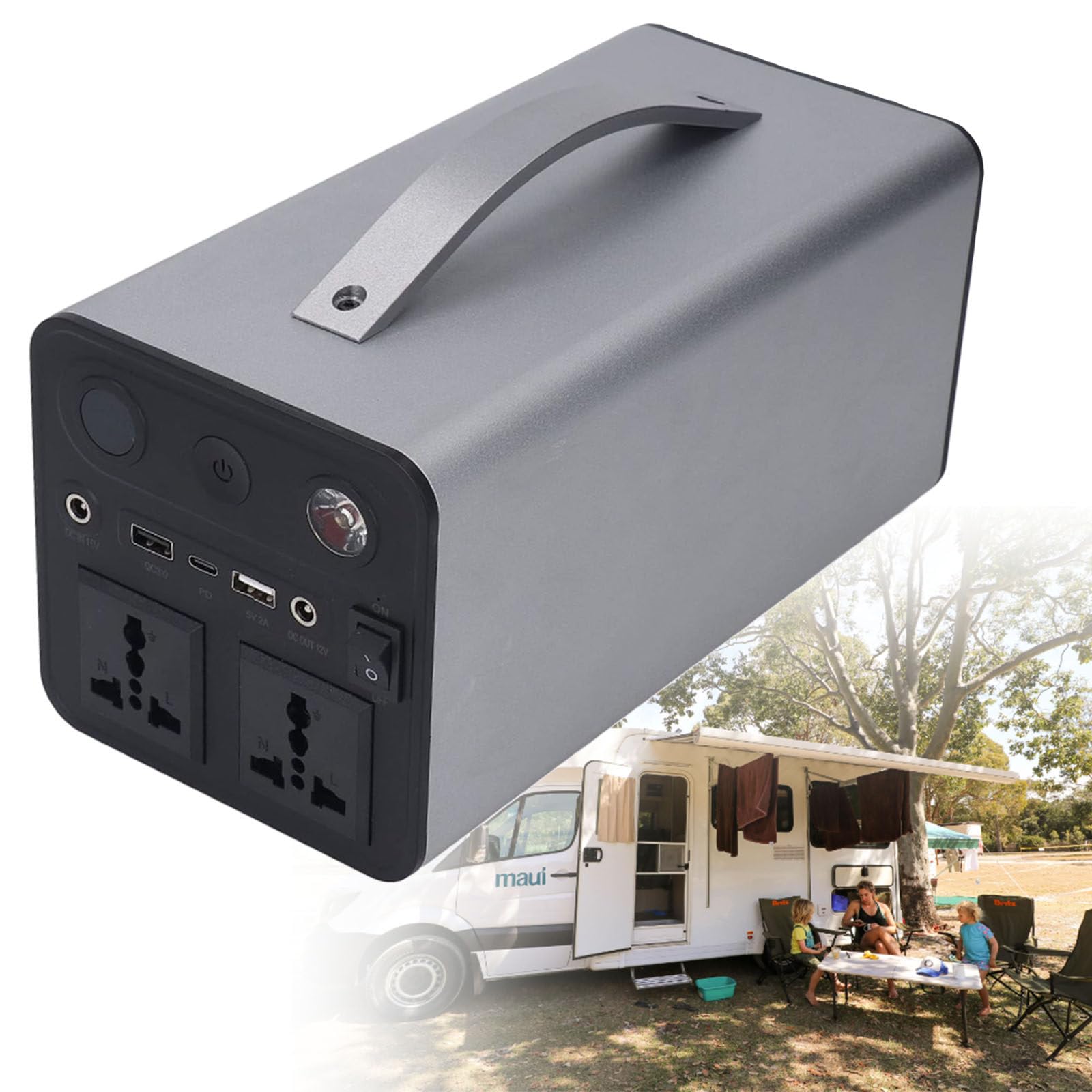 Estación de energía portátil, estación de energía móvil para Exteriores, estación de energía móvil para Acampar de Gran Capacidad de 90000 mAh, 300 W CA, 6 Puertos de alimentación