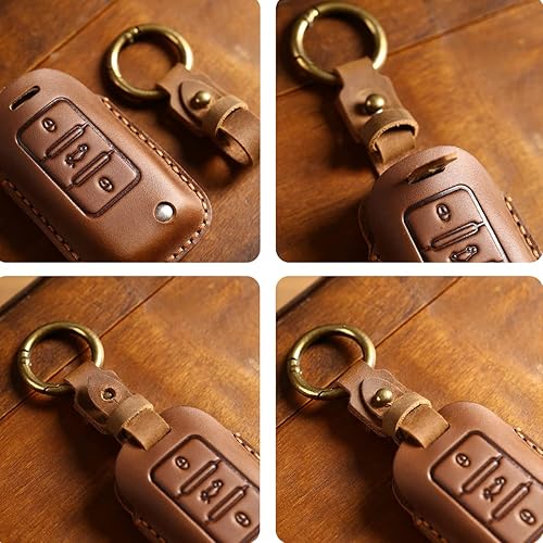 Miniatura 6 de JanneChou Funda de cuero hecha a mano para Toyota Land Cruiser, 4Runner, RAV4, Camry, Highlander 2019-2022