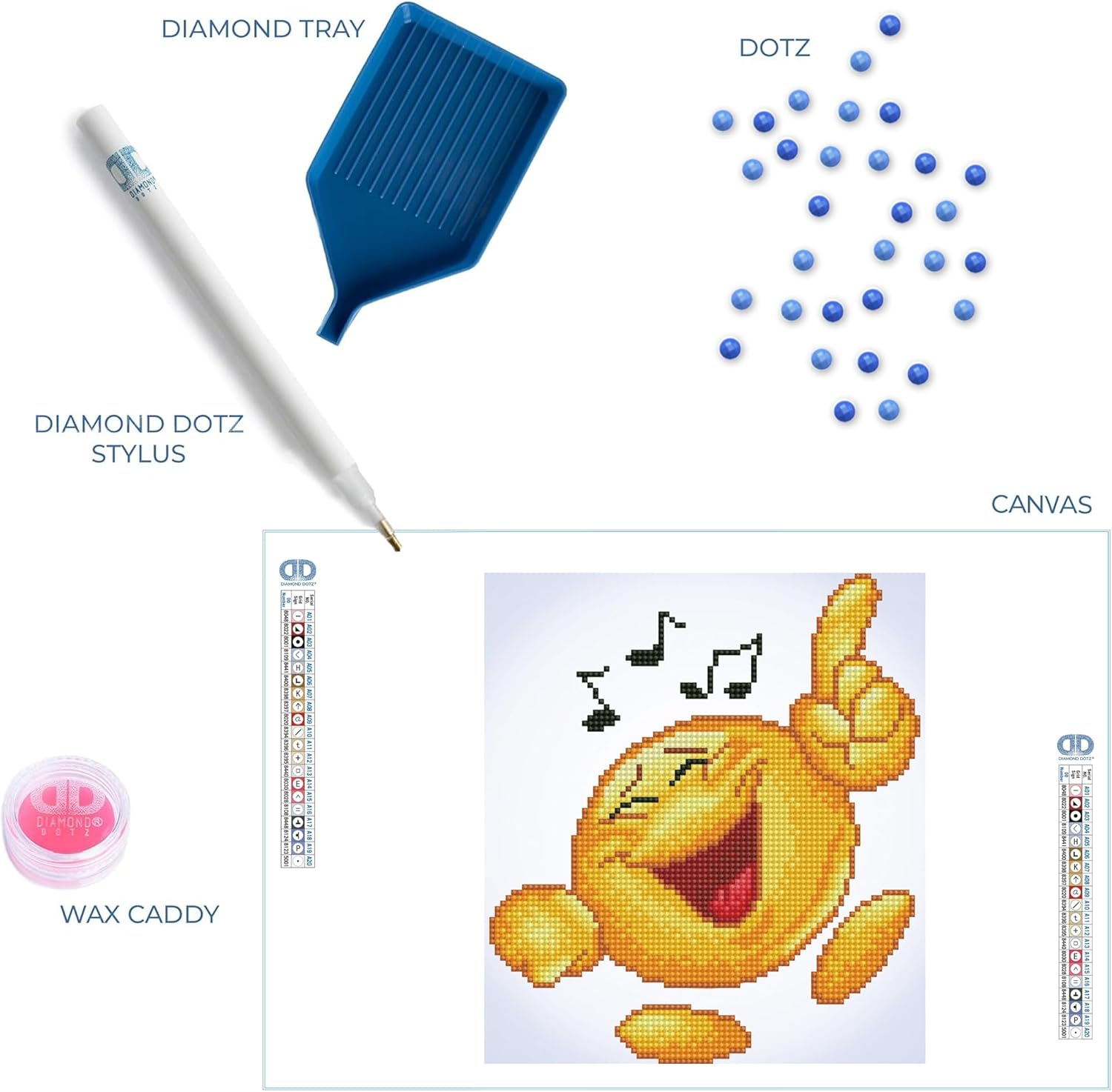 DIAMOND DOTZ Jive'n Music Emoji Diamond Painting Kits for Adults - Diamond Art Kits a Relaxing Creative Craft Kit with Dotz Gems 10.2"x9.1"