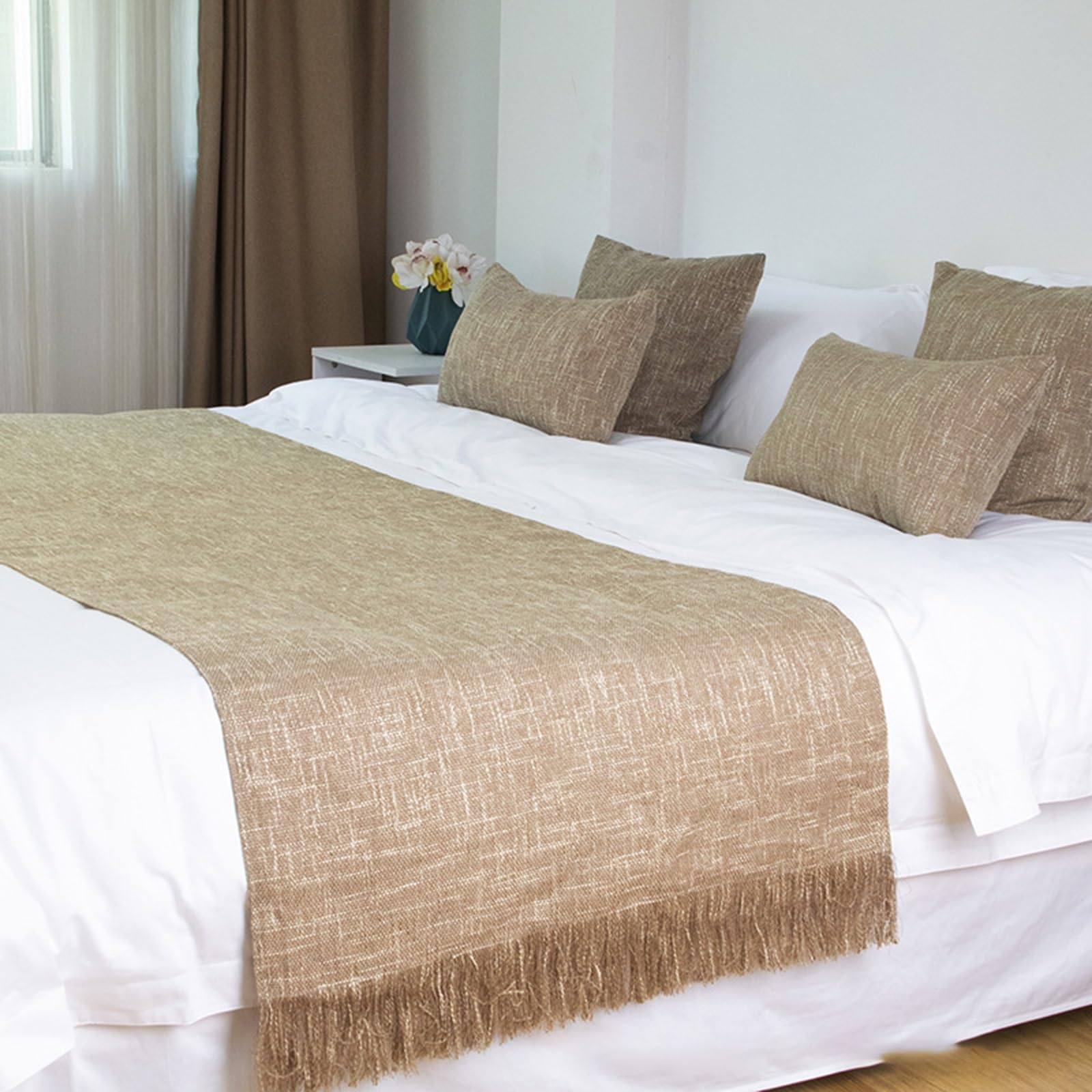 Bed Runner Bed Scarf, Washable for King Size Beds(Orange,66*180cm)