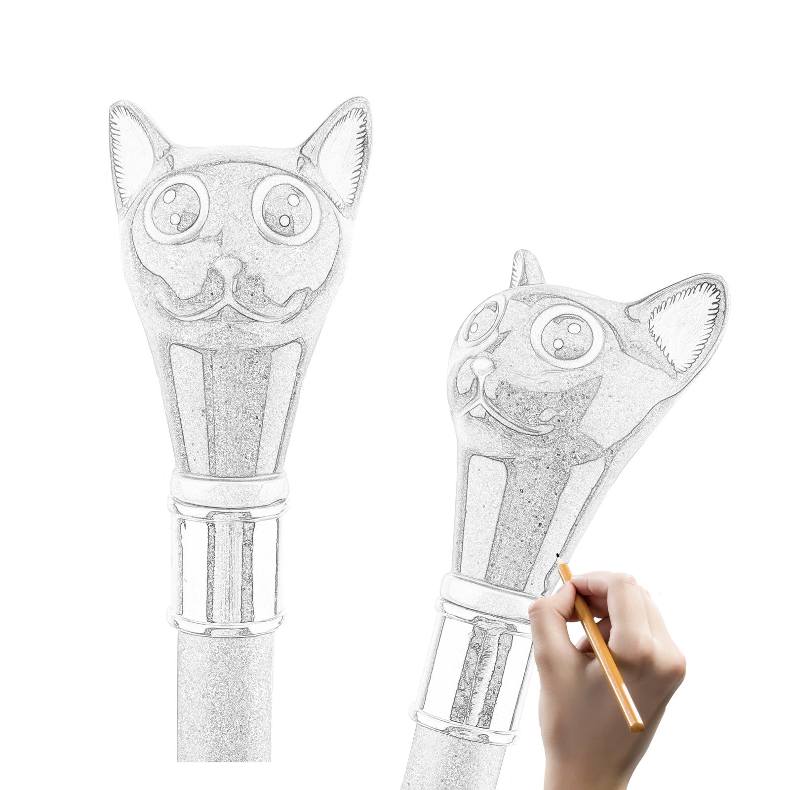 Bastón para Gatos Cat Gentleman, de Dos Piezas Antideslizante y Extraíble para Personas Mayores con Movilidad Reducida 36 Pulgadas
