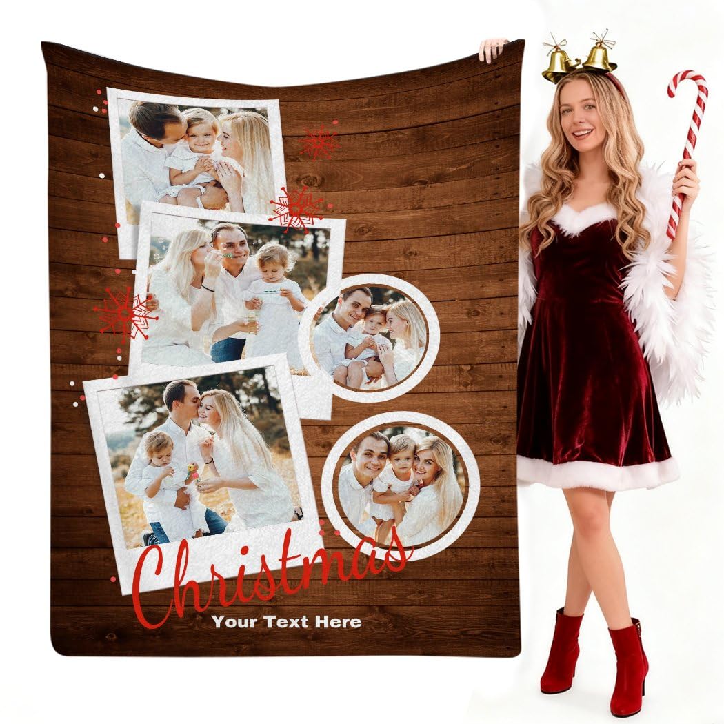 Manta personalizada con 5 fotos para pareja, pareja o cónyuge, regalos personalizados para hermana y hermano, manta de Halloween personalizada regalo para niños y adultos