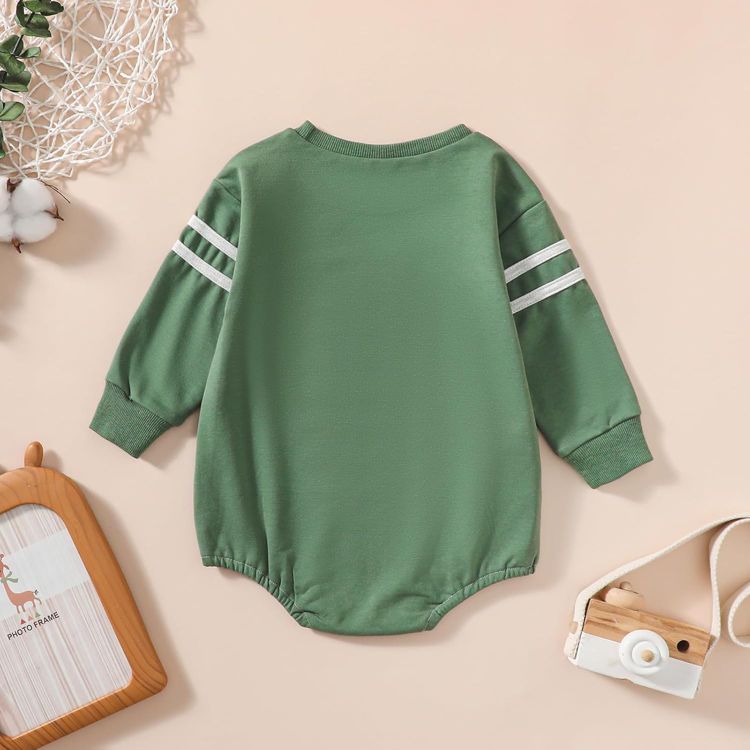 Newborn Baby Boy Girl Football Outfit Game Day Sweatshirt Romper Long Sleeve Pullover Bodysuit Fall Winter Clothes - Image 3