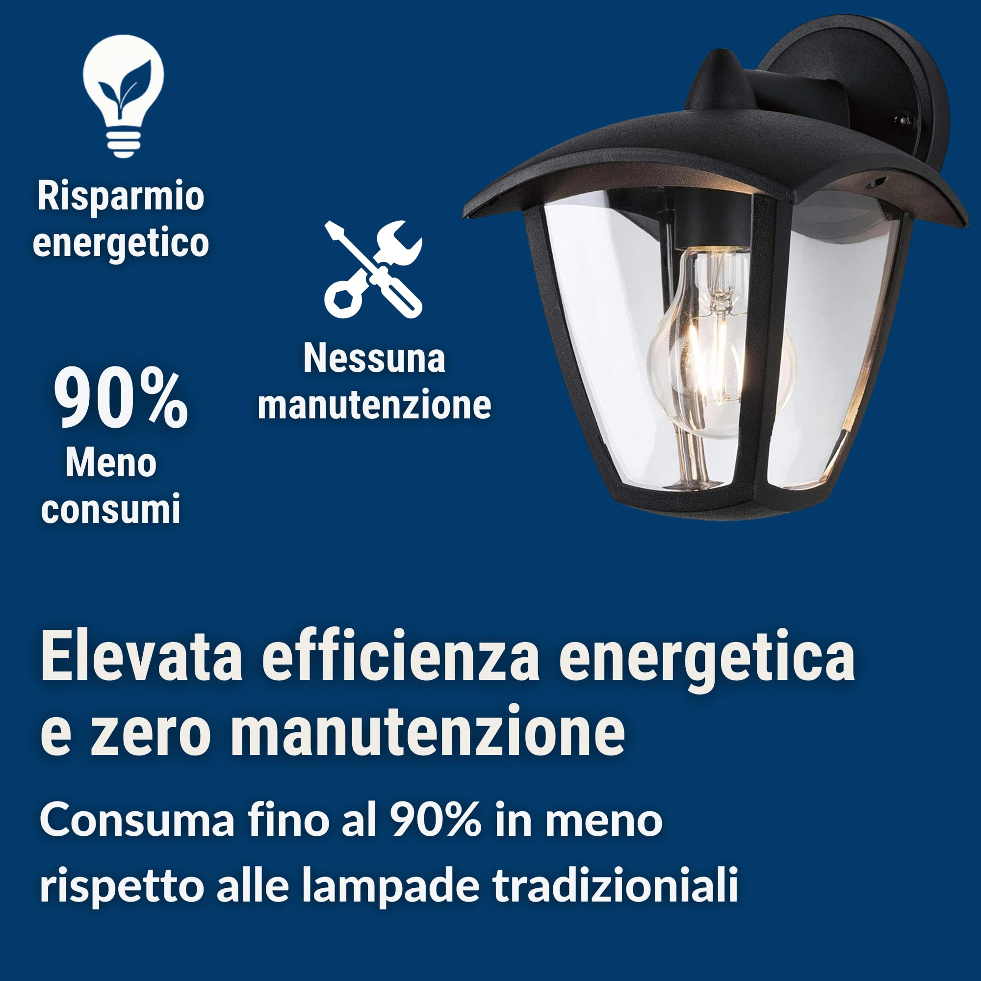 meineWunschleuchte Lanterna esterna in alluminio antracite con fissaggio ad angolo, altezza 33 cm
