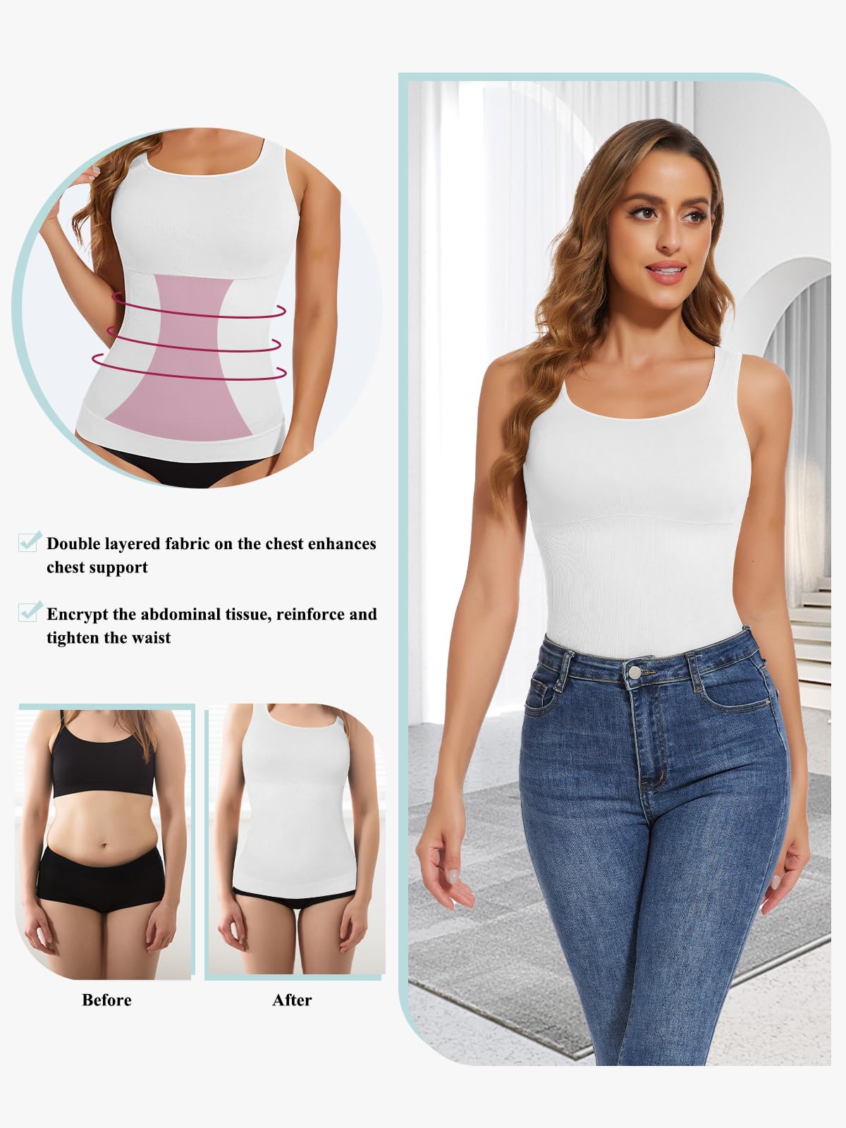 Joyshaper Figurformendes Unterhemd Damen Shapewear Bauchweg Body Shaper Bauchkontrolle Shaping Tanktop Shirt Camisole Formende Tops Für Damens