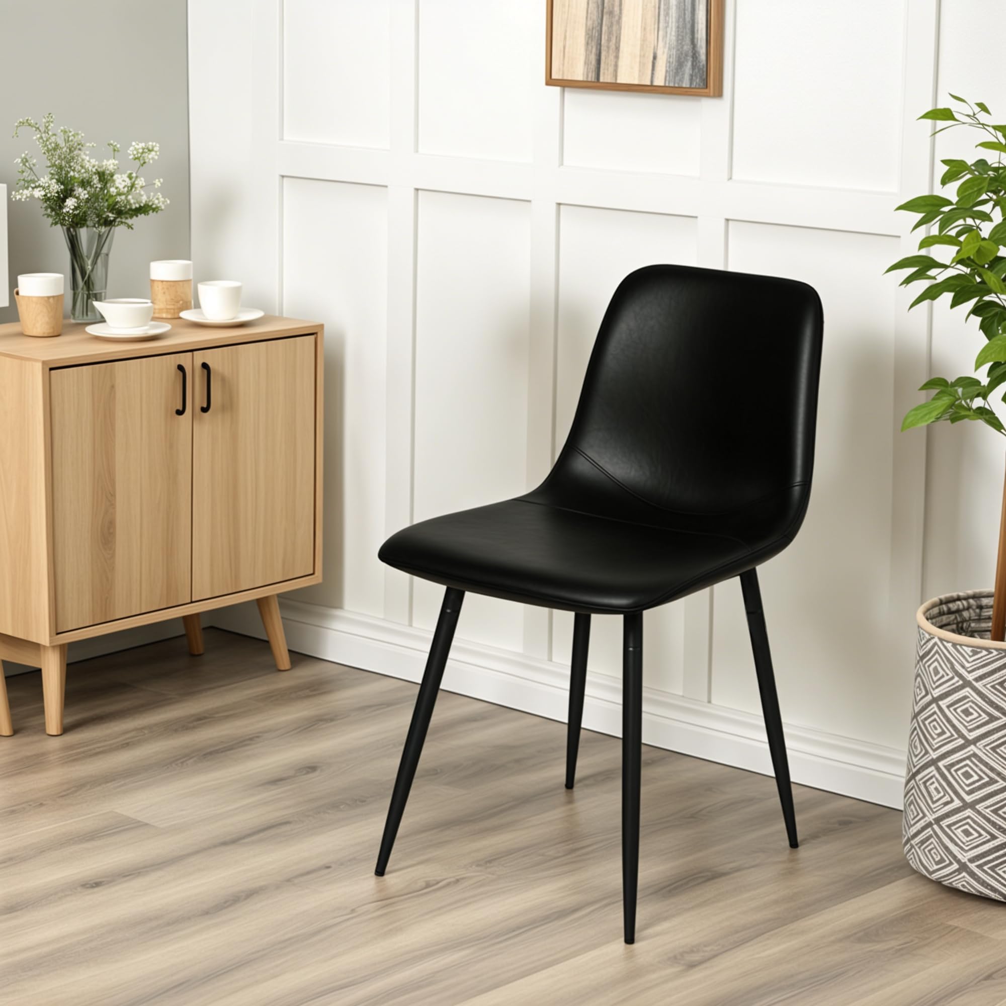 Amazon｜CangLong 北欧風 レザーダイニングチェア 座面高さ 48cm