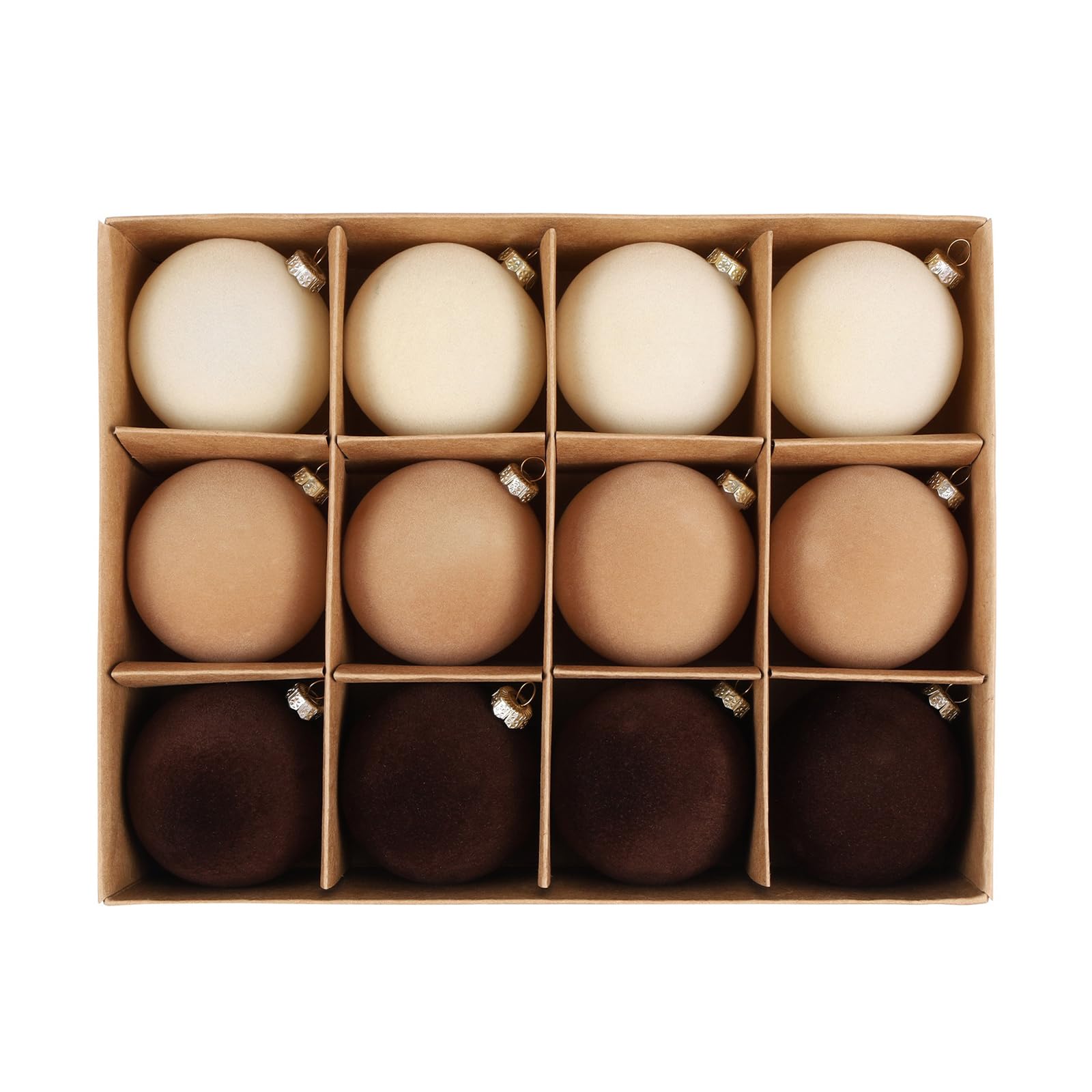 Maritown Velvet Christmas Ornaments Balls 12 Pcs 2.4 Inches Flocked Plastic Shatterproof Xmas Ball Holiday Party Hanging Decorations for Christmas Tree Home Office Decor