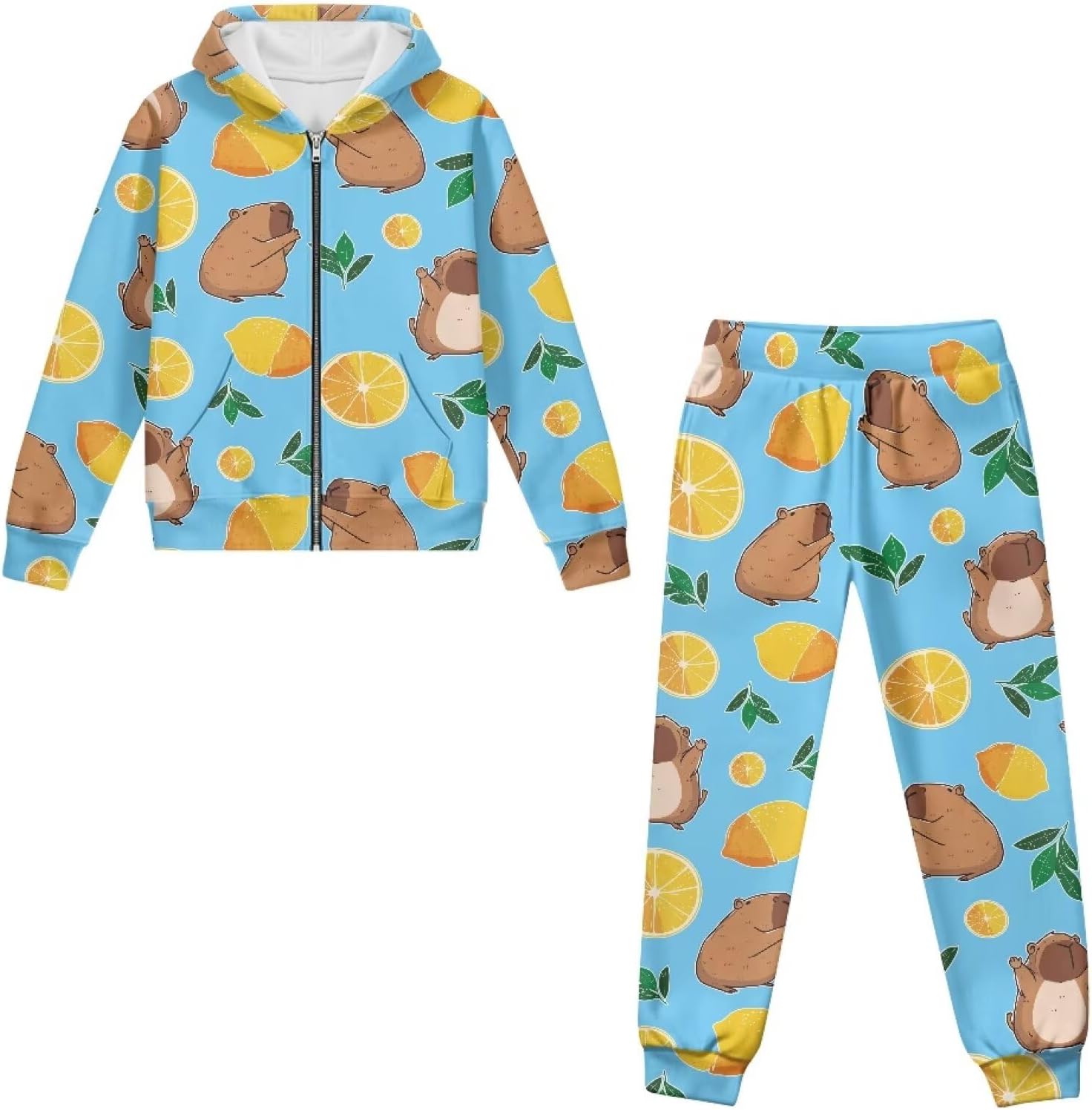 Girls 2 Piece Outfits Sweatsuit Zip Up Hoodie with Pockets Sweatshirt and Sweatpant Tracksuit Athletic Jogger Sets