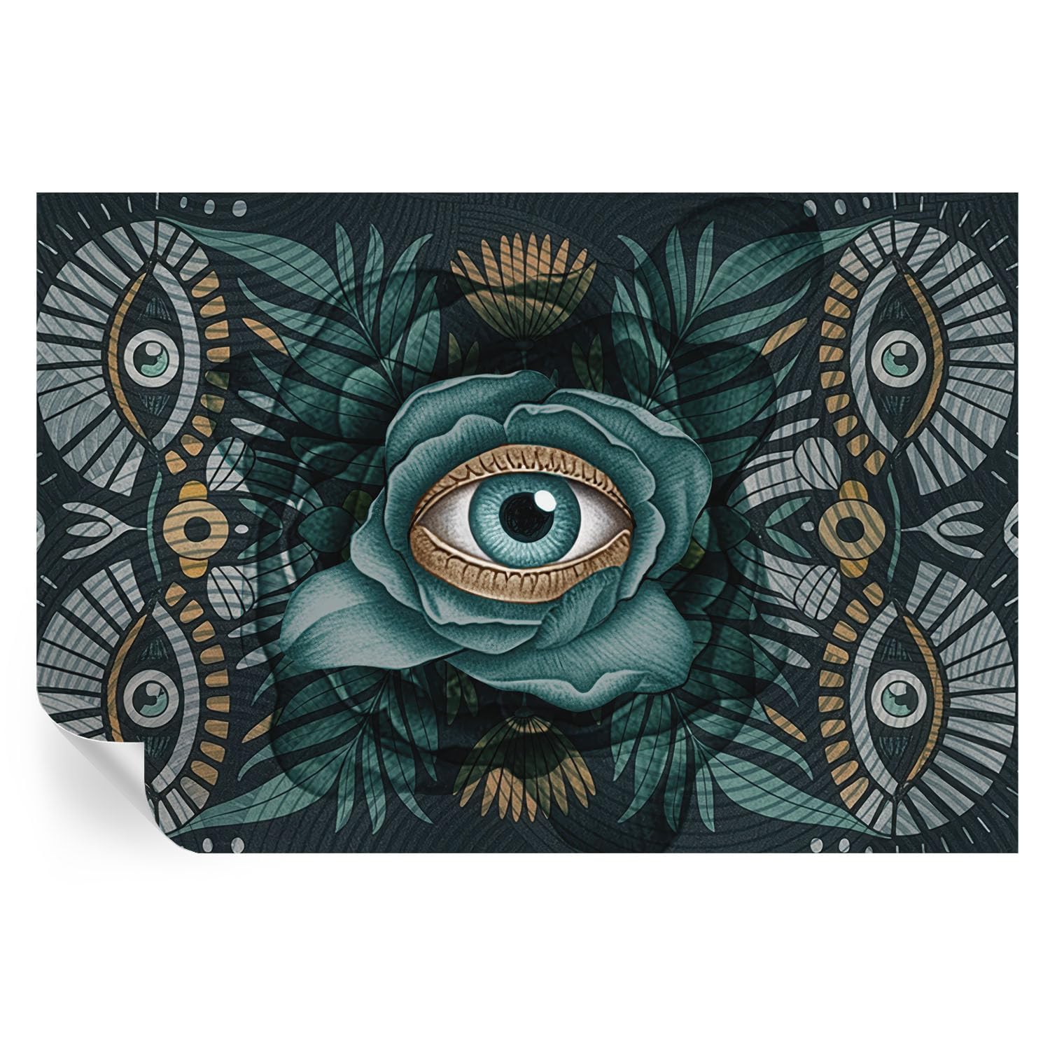 Murales autoadhesivos de ojo de flor para crear un ambiente relajante en salones de diseño