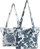 Vista 17 de HPD Half Price Drapes Bolsas de compras reutilizables para comestibles, paquete de 2 bolsas de algodón ligeras PRCT-GB81606-ST, verde Edina/mostaza