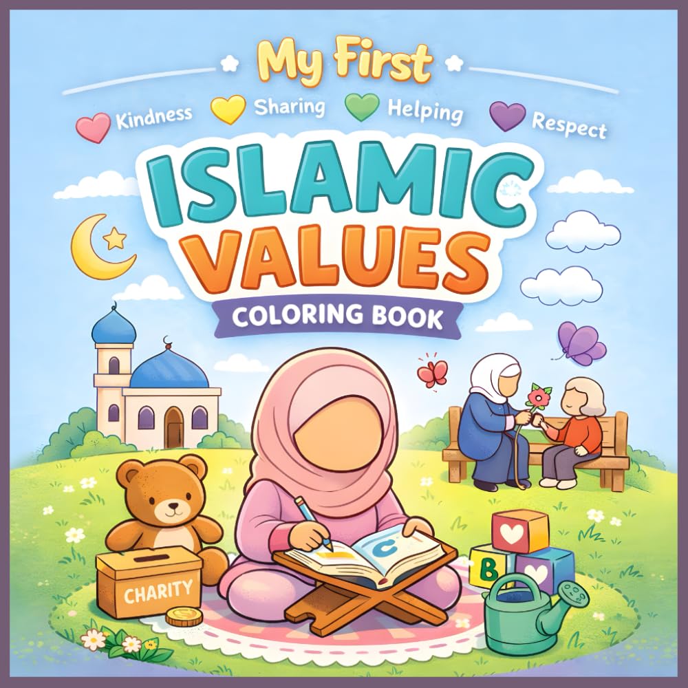 My First Islamic Values Coloring Book: A Fun and Educational Coloring Book for Muslim Kids Ages 3–7 | Kindness, Sharing, Respect, and Islamic Manners (My First Islamic Coloring Books)