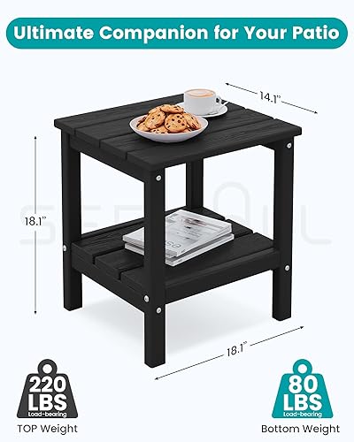 Miniatura 23 de SERWALL Mesa auxiliar doble Adirondack rectangular, color marrón