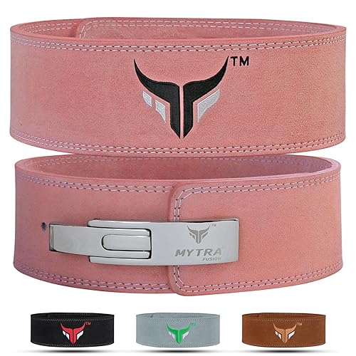 Mytra Fusion Weight Lifting Belt for Men and Women Gym Belt 10MM Thick and 4" wide 100% Genuine Leather Workout Belt for Weightlifting, Powerlifting, Gym, Training and Bodybuilding