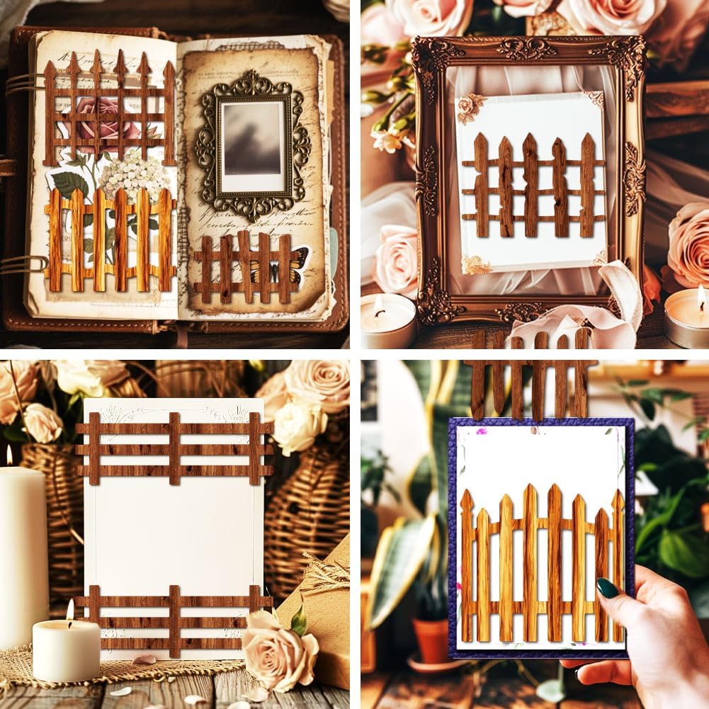MAYJOYDIY Various Fences Metal Die Cuts Wooden Fence Cutting Dies Garden Embossing Template for Card Making Retro Courtyard Carbon Steel Stencils for DIY Scrapbooking Album Handbook Gift Decoration