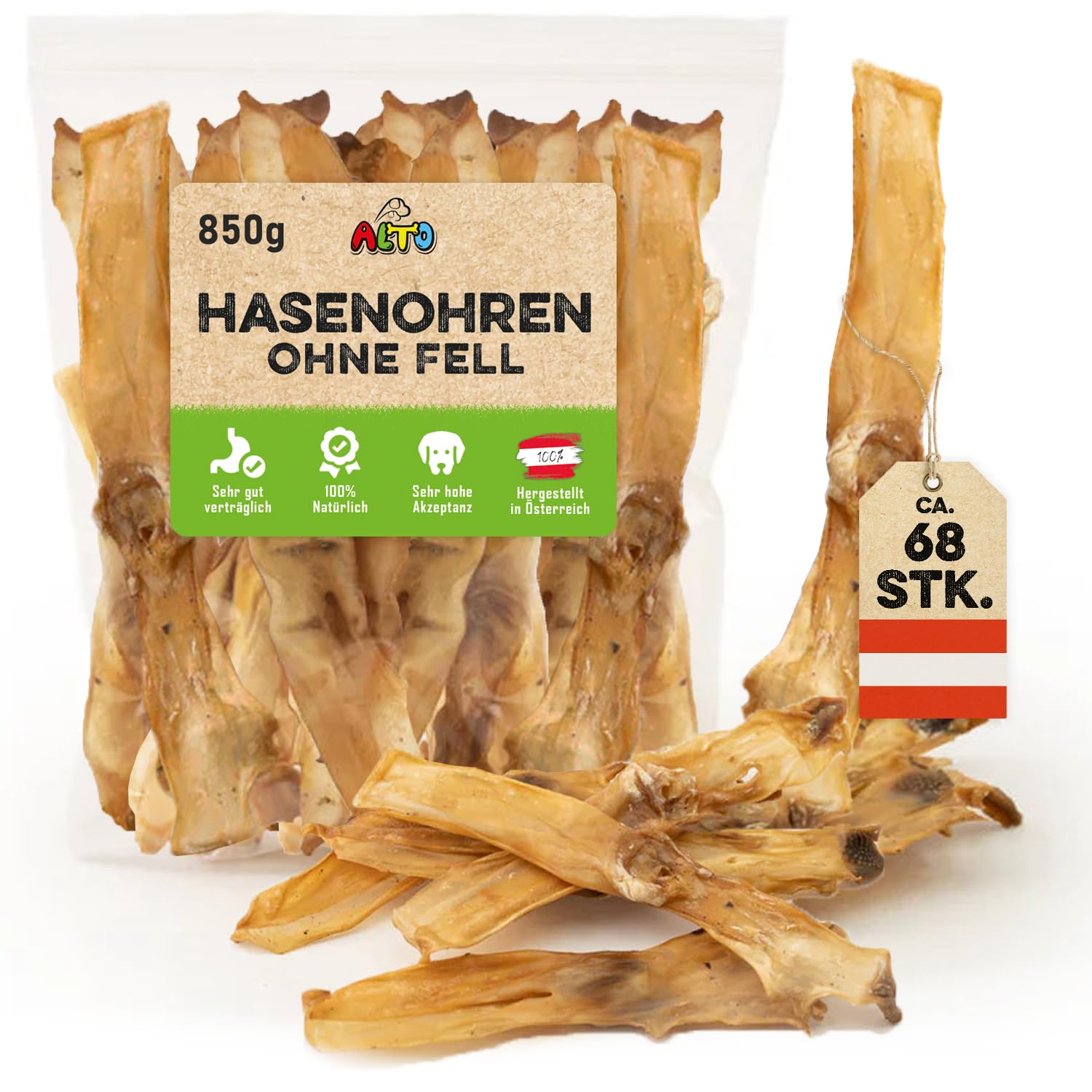 ALTO Orejas de conejo sin pelo 850 g