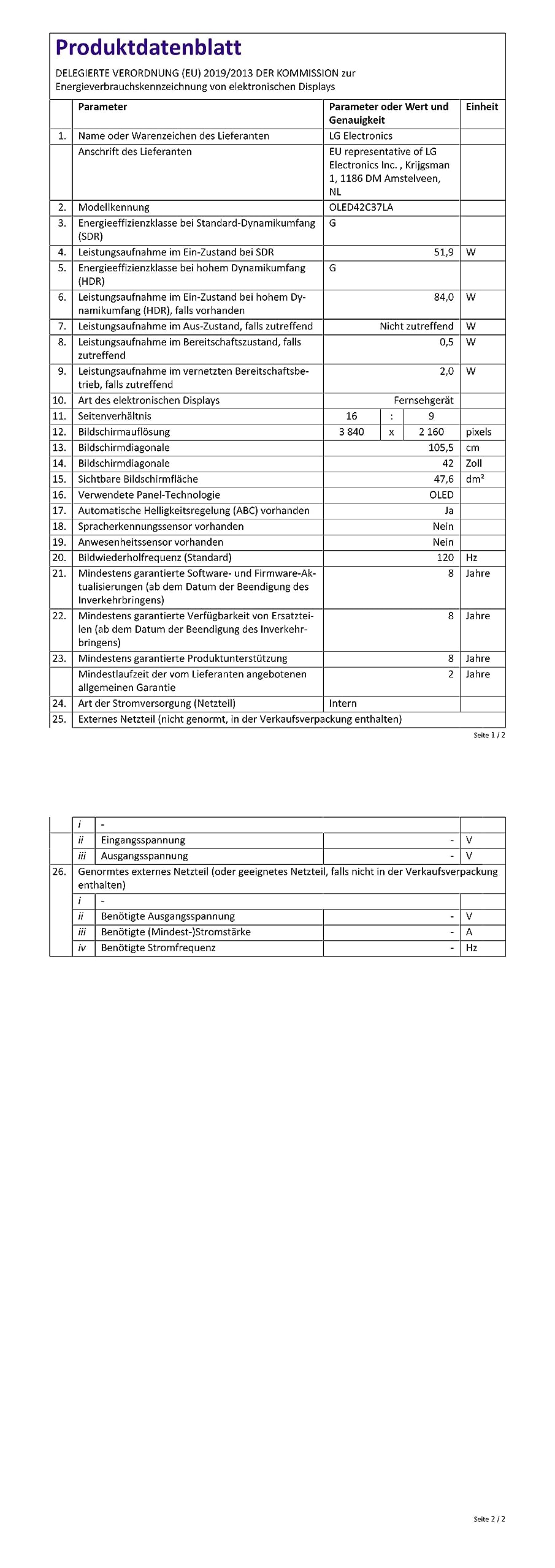 LG OLED42C37LA TV 106 cm (42 Zoll) OLED evo Fernseher (Smart TV