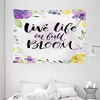 Vista 46 de Ambesonne Tapiz de isla tropical, olas del océano en la playa de Seychelles al atardecer horizonte, decoración de tela para colgar en la pared