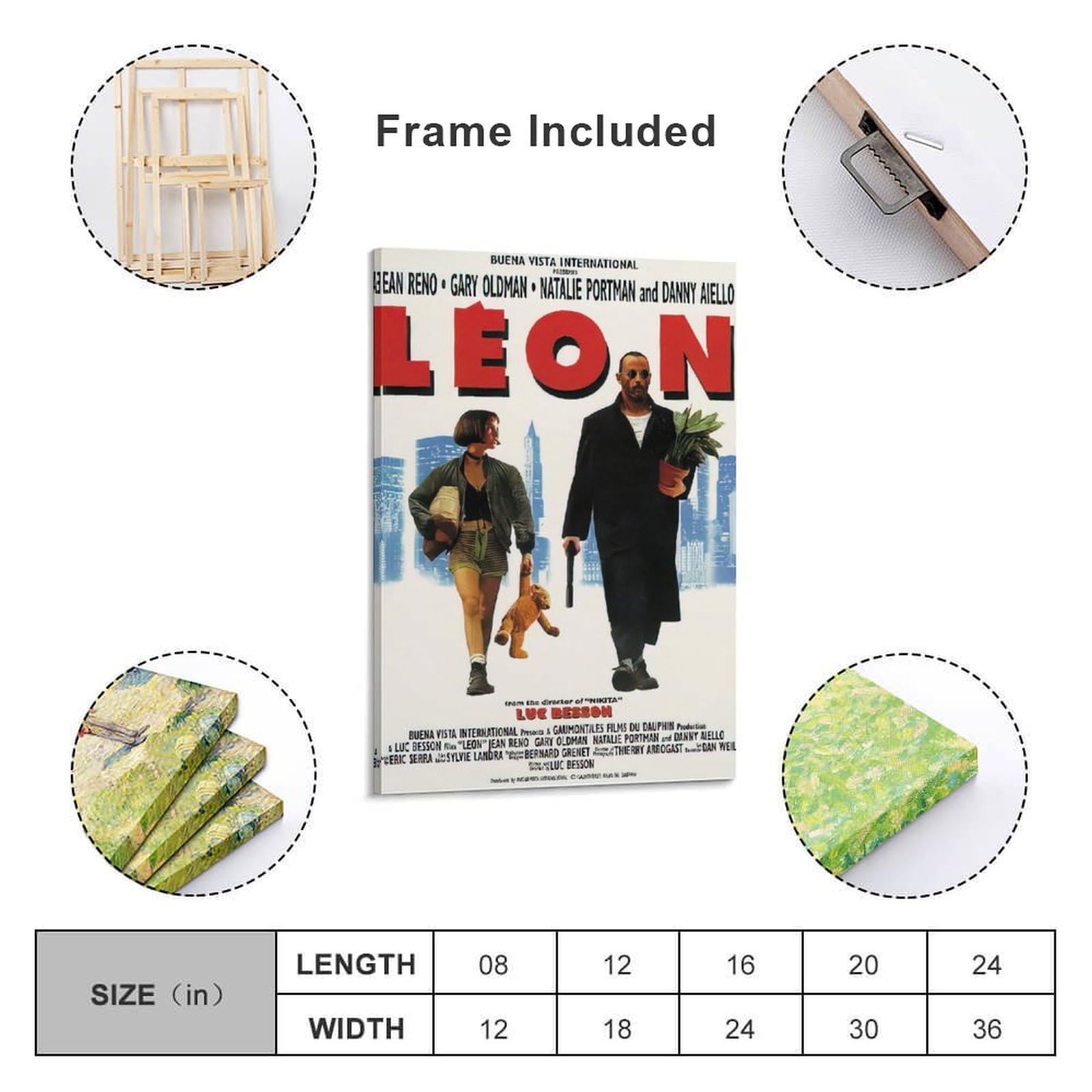 No.288フレーム付きキャンバスアート　映画ポスター　LEON インテリア絵画 No.288フレーム付きキャンバスアート 映画ポスター LEON