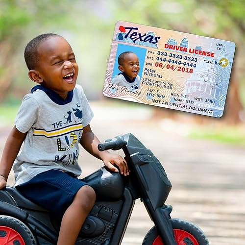 Miniatura 3 de Tarjeta de identificación de seguridad infantil para niños, licencia de conducir novedosa para niños menores de 12 años Insignias