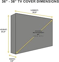 Vista 2 de KHOMO GEAR Funda de TV para exteriores con parte delantera transparente, protector universal resistente a la intemperie para TV de 36 a 38 pulgadas