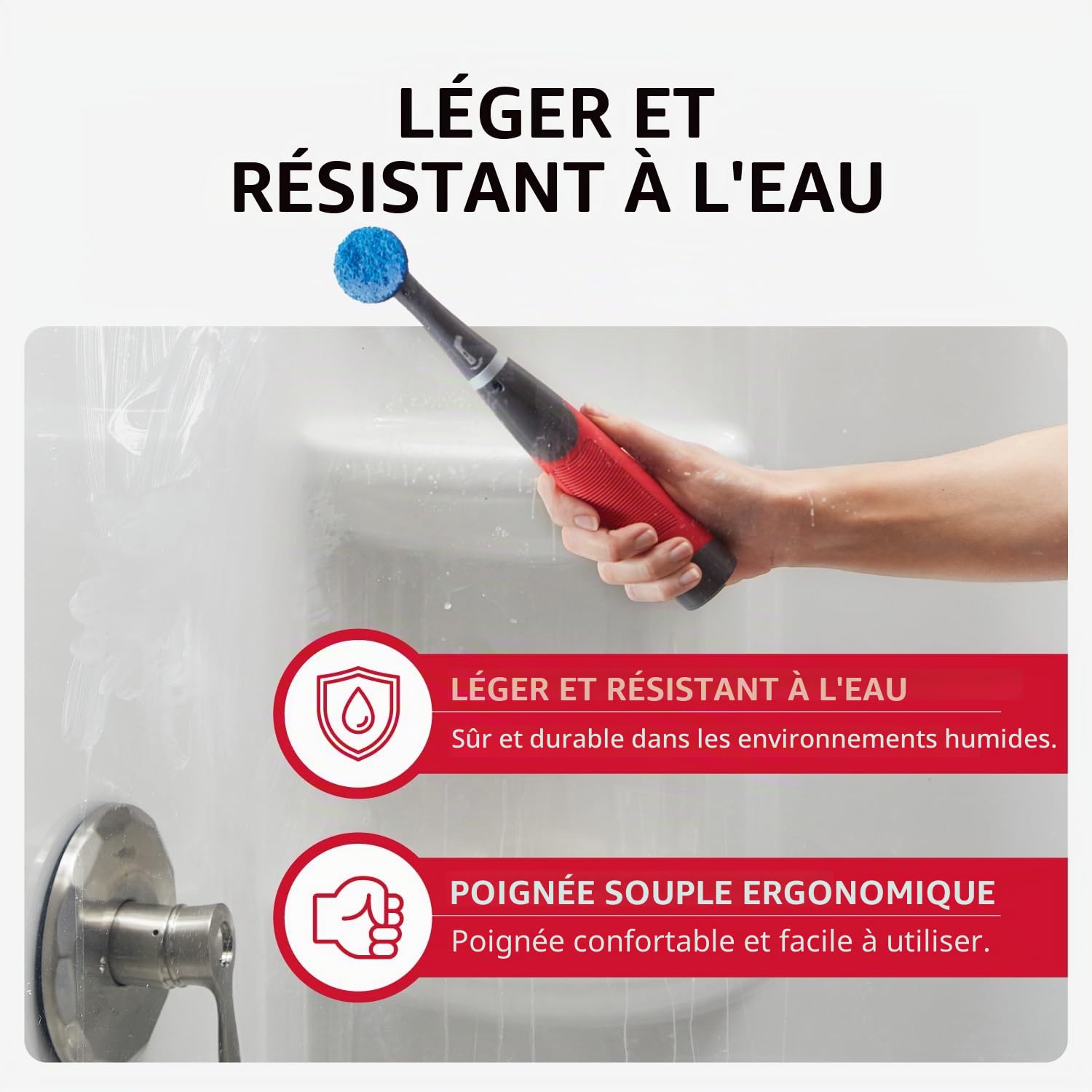Rubbermaid Kit Complet de Nettoyage pour la Maison, Rouge et Gris, 18 pièces