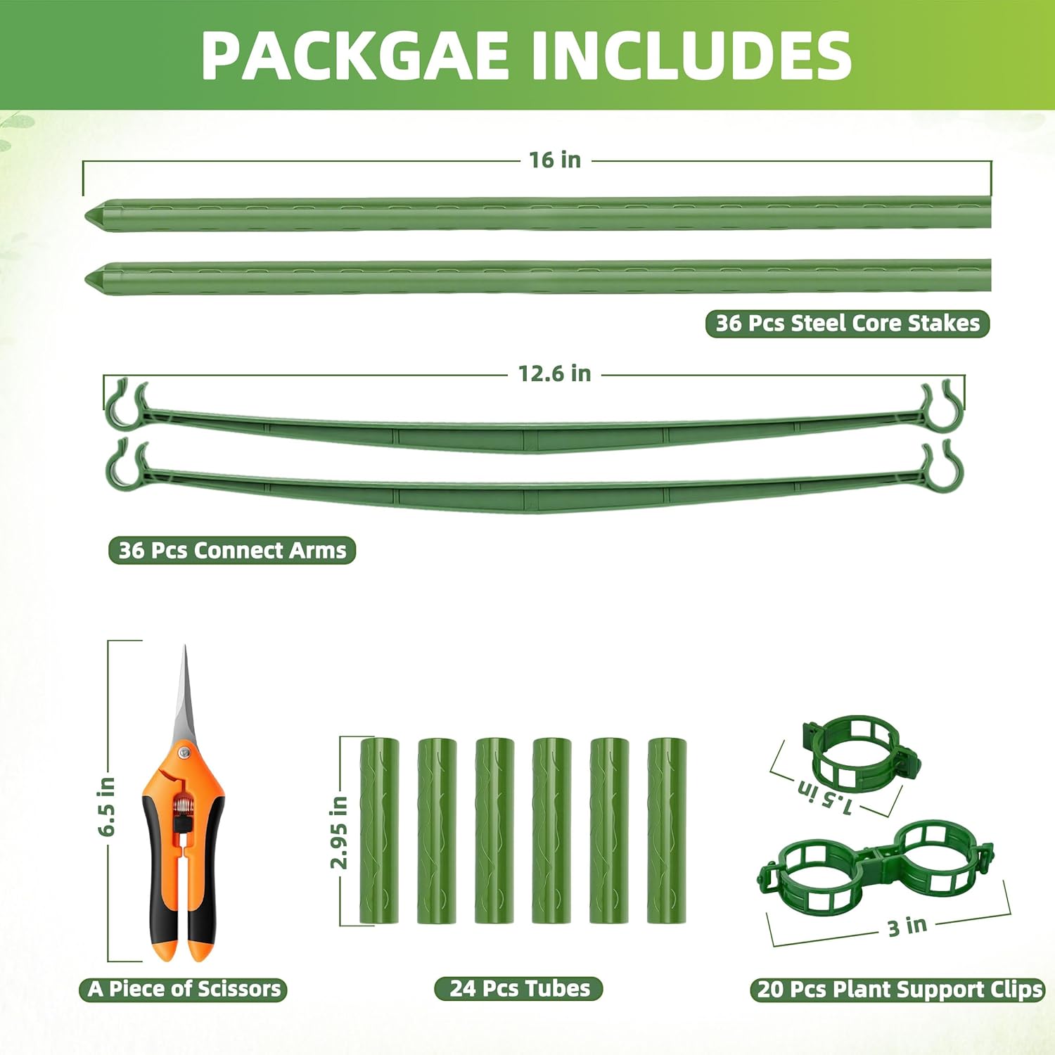 EWPJDK 6-Pack Tomato Cage for Garden Plant Support 48 INCH Garden Stakes Adjustable Tomato Cage for Climbing Plants Pots Vegetables Flowers Fruits (6, 48 Inches)