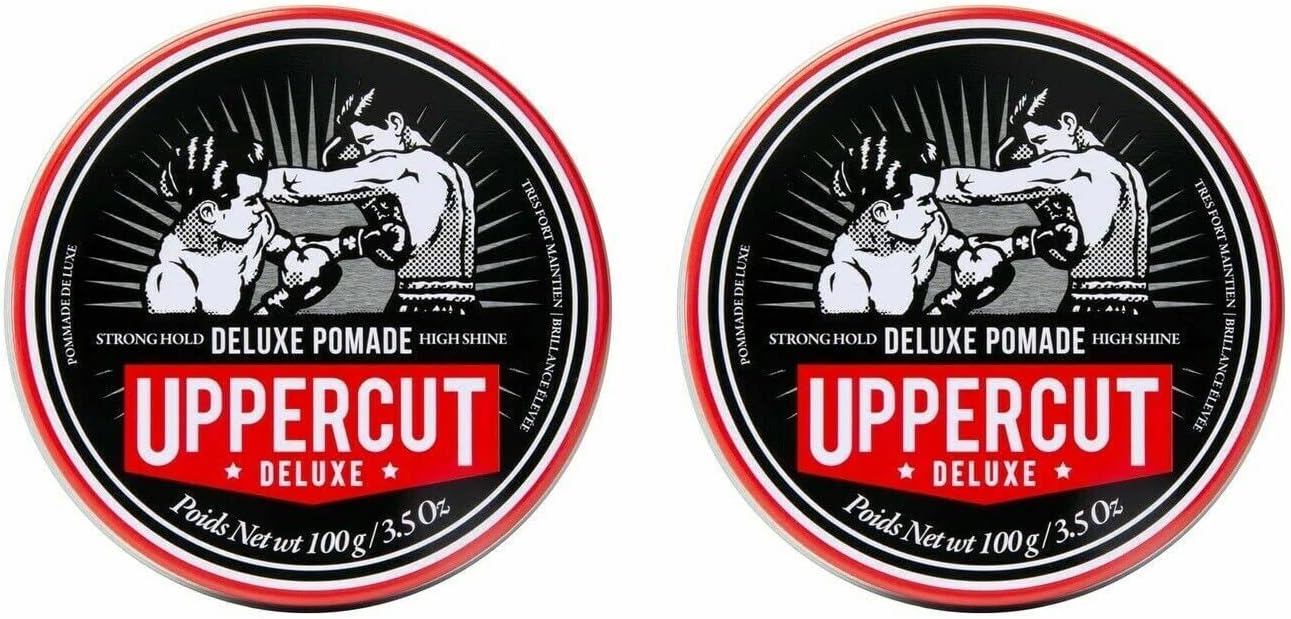 Pomade for Men, 3.5 oz/100g (2-PACK) – Strong Hold, High Shine Hair Pomade – Water-Based, Easy Washout – Classic Barber Styling for Slick Backs, Side Parts & Pompadours
