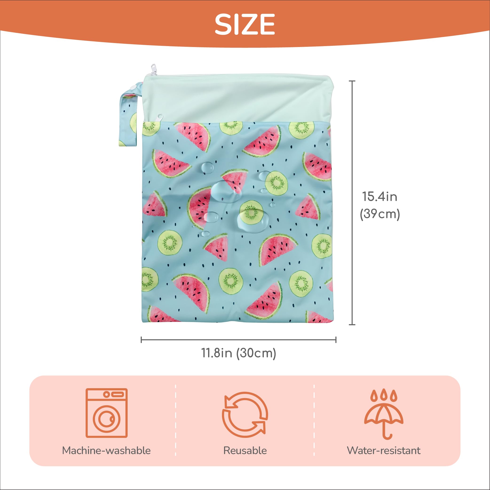 Chippi & Co Bolsa húmeda para traje de baño y toallas, bolsa húmeda y seca para bebé, niño, bolsa de viaje para ropa sucia, almacenamiento para pañales, ropa, bikini, gimnasio, playa, piscina,
