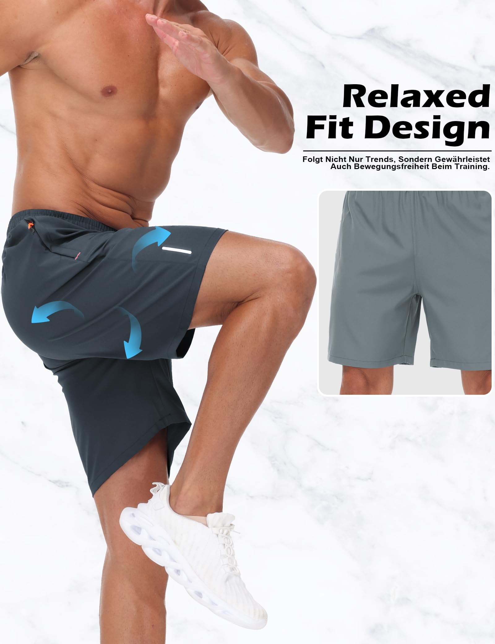 3er Pack Sporthosen Herren Kurze Sommer Jogginghose Sport Shorts Mit Taschen