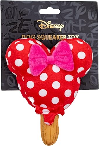 Miniatura 5 de Buckle-Down Juguete para perros de Disney, helado de Minnie Mouse con orejas y lazo rojo para mascotas, peluche