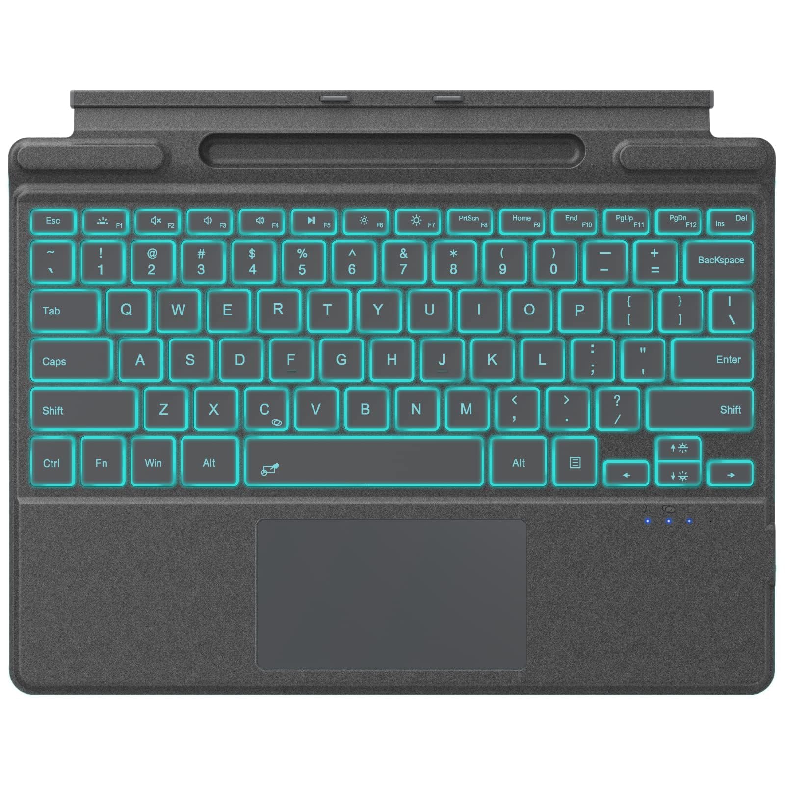 Clavier Bluetooth MoKo Pour Surface Pro 11/10/9/8/X - AZERTY - Pavé Tactile - Porte-Stylet - Gris