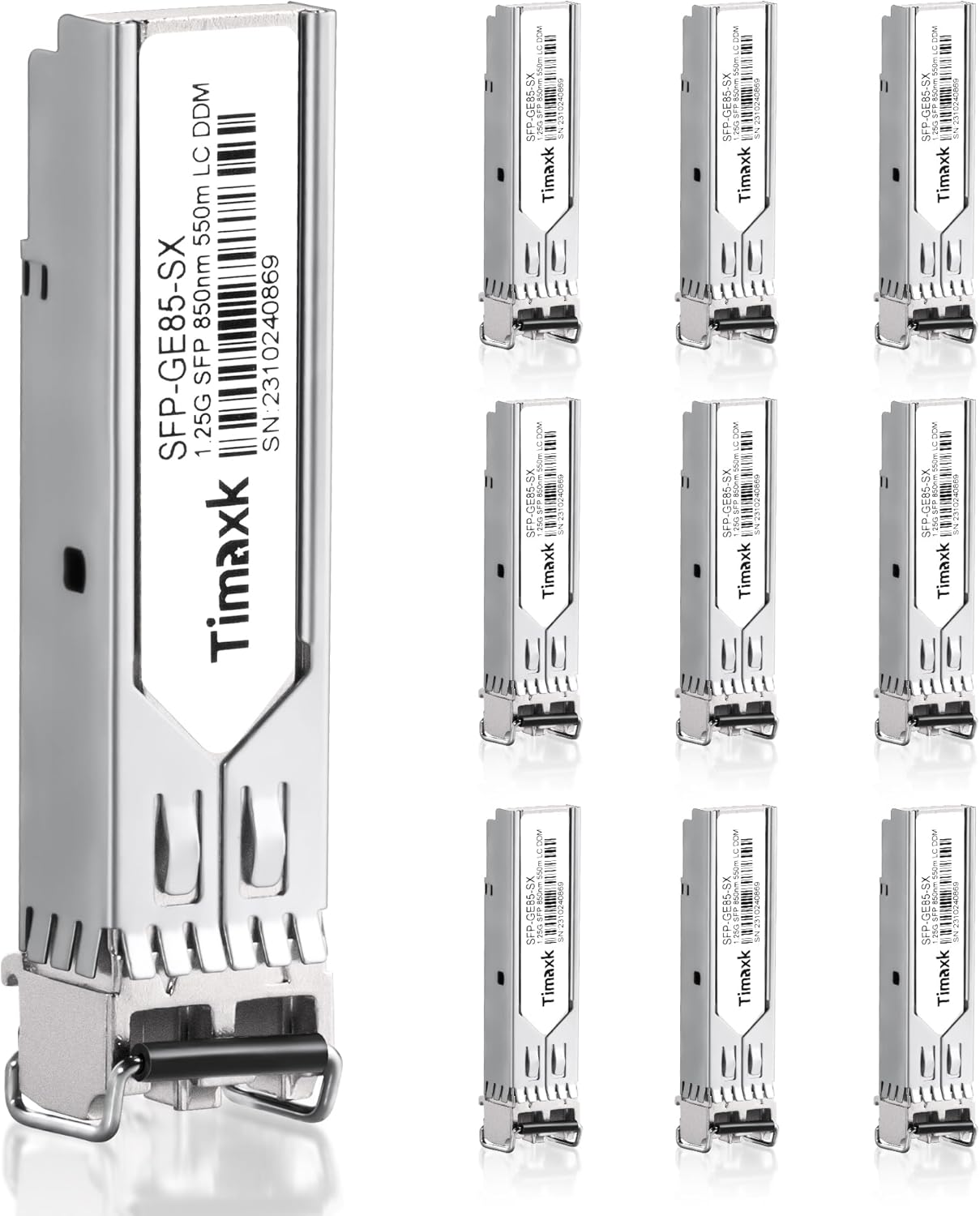 1.25G SFP 1000Base-SX, 850nm MMF, up to 550 Meters, LC Multi Mode 1G Fiber Transceiver Modular for Cisco, Meraki, Ubiquiti UniFi, Mikrotik, Intel, Netgear, D-Link, Qnap, Linksys and More