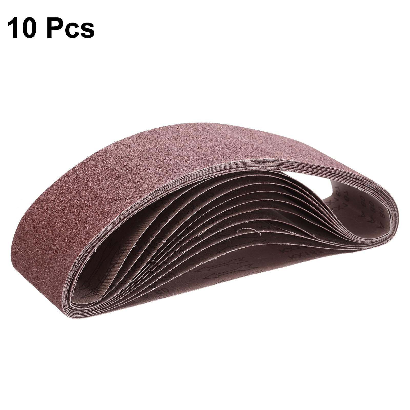 QUARKZMAN 10 Piezas Bandas Abrasivas de Óxido de Aluminio de Grano 80, 4" x 36", para Lijar Metales, Papel de Lija para Lijadora de Banda Y Disco
