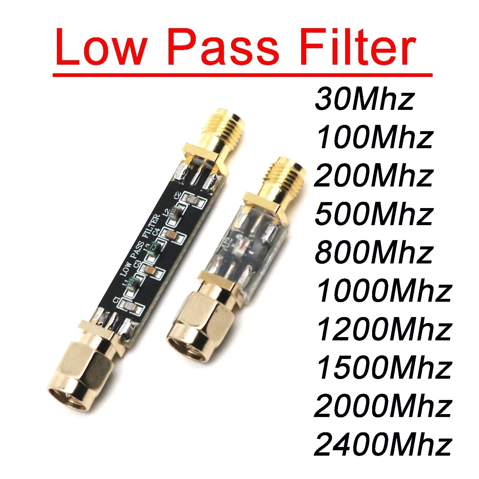 RF Tiefpassfilter LPF 30/100/200/500/800/1000/1200/1400/2000/2400Mhz Signal Radiofrequenz LC(LPF 2000Mhz)
