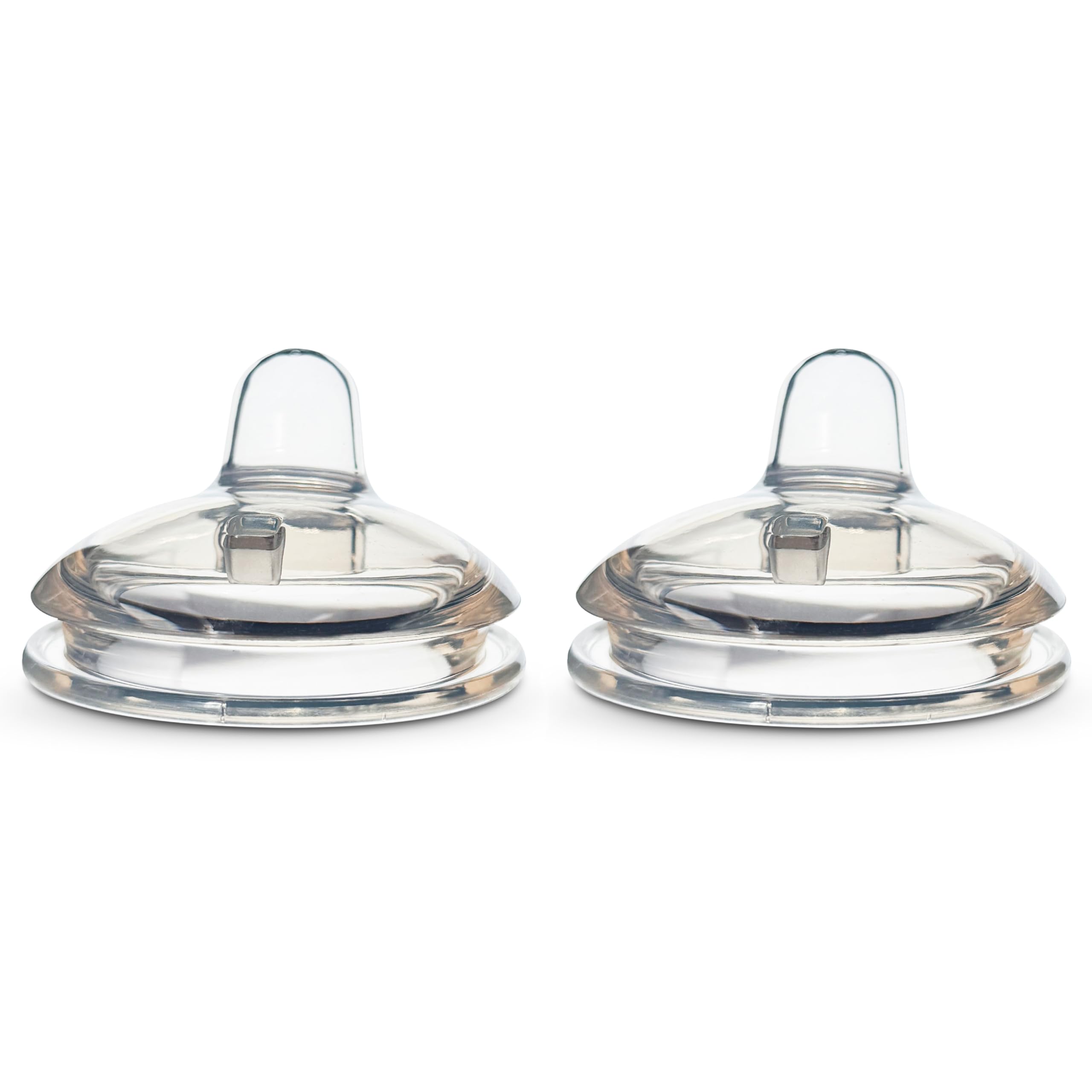 Sippy Spout Nipples for Comotomo Baby Bottles, 2-Count, Food Grade Silicone, Soft Spout, Spill-Proof, Transition Nipples, Converts Baby Bottle to