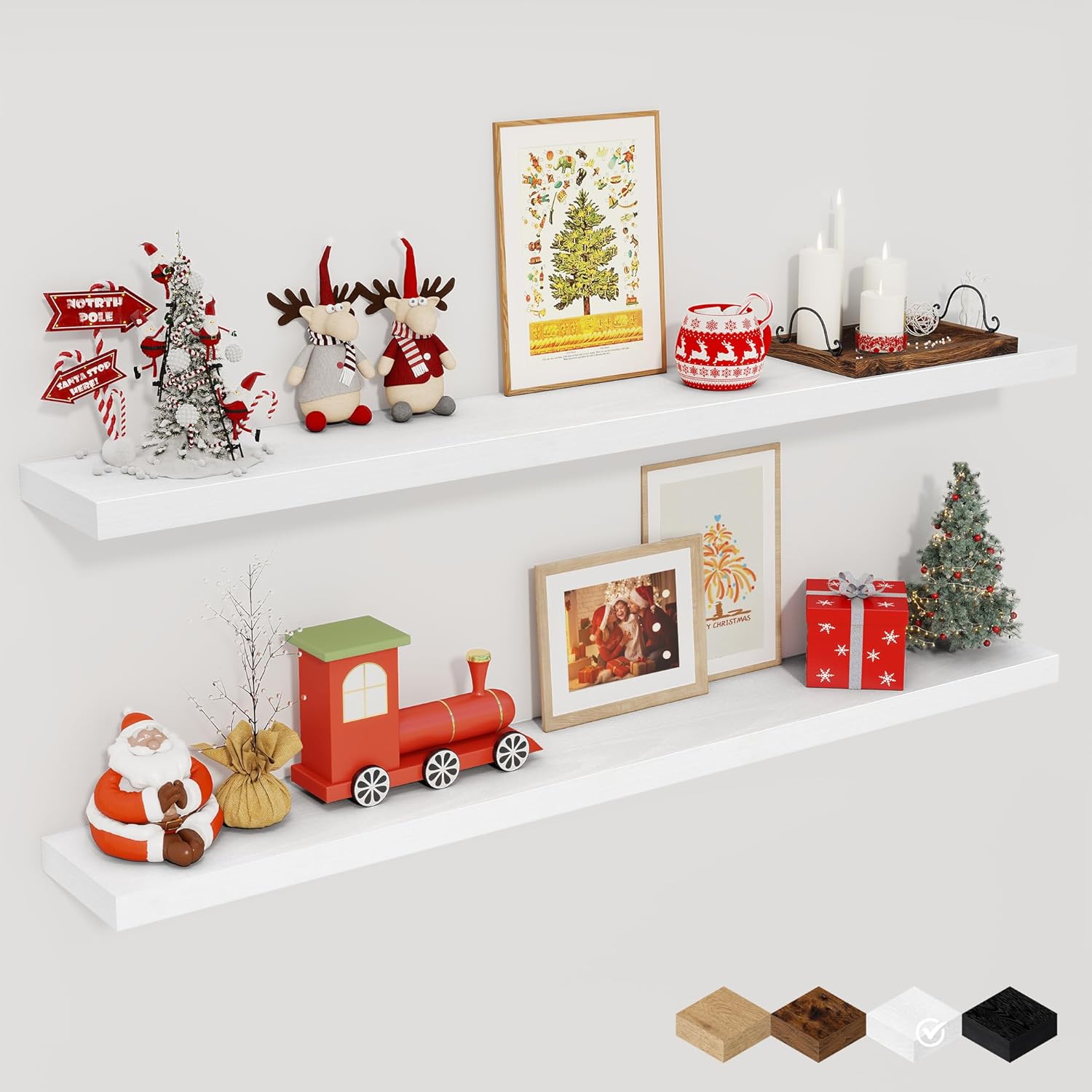 Fun Memories 48-Inch Rustic Floating Shelves (Set of 2)