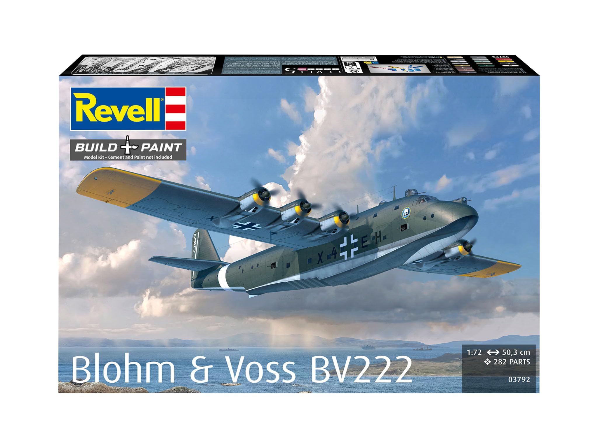 Revell 03792 Blohm & Voss BV222 - Kit modellino aeromobile in plastica non costruita/non verniciata, scala 1:72