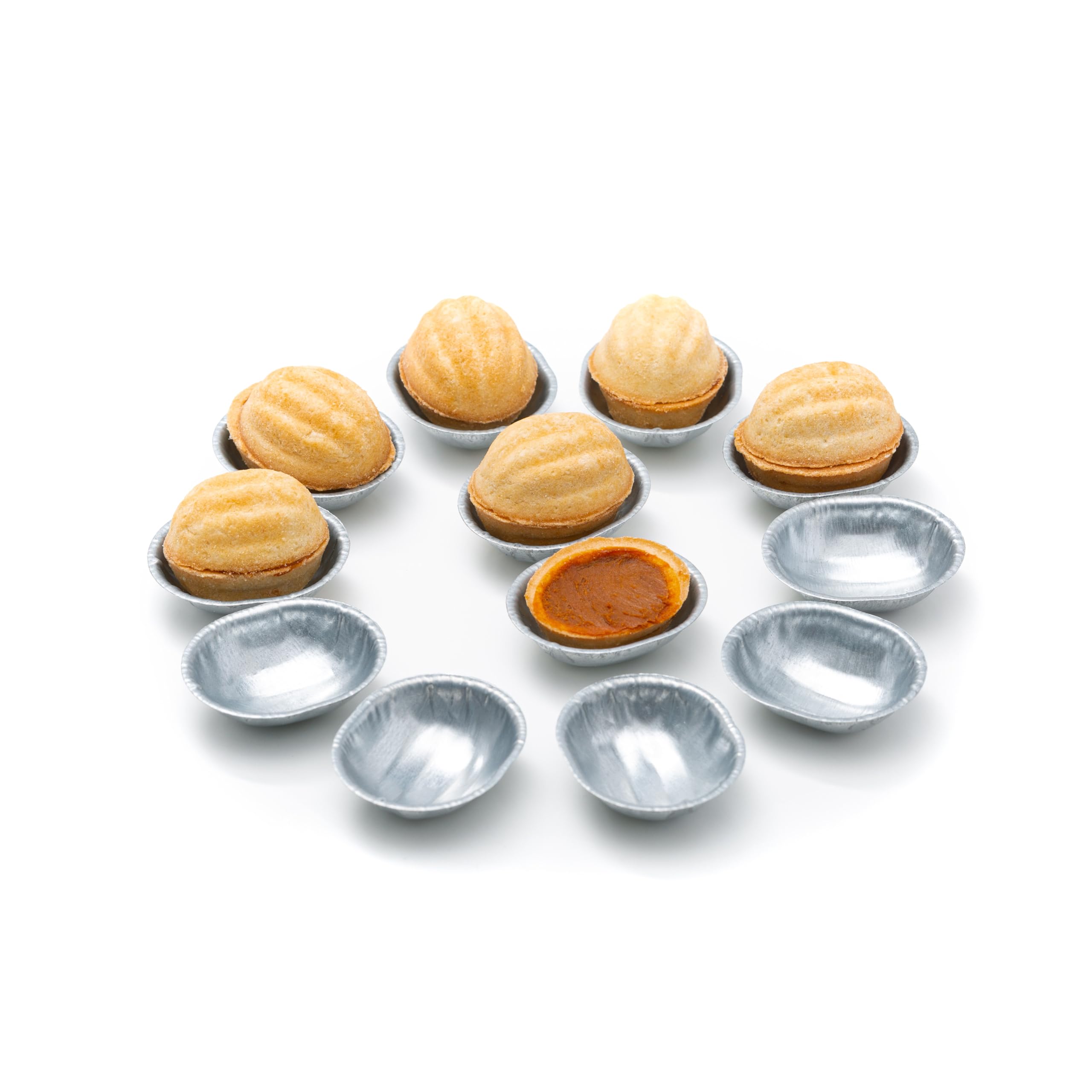 Walnut Cookie Mold for Baking - Pastry Oreshki Mold 12 Pcs - Oreshki Maker Mini Metal Mold - Pastry Cookie Nutletss Set - Non-Stick Cookie Form for Sweet Nuts, 1.97