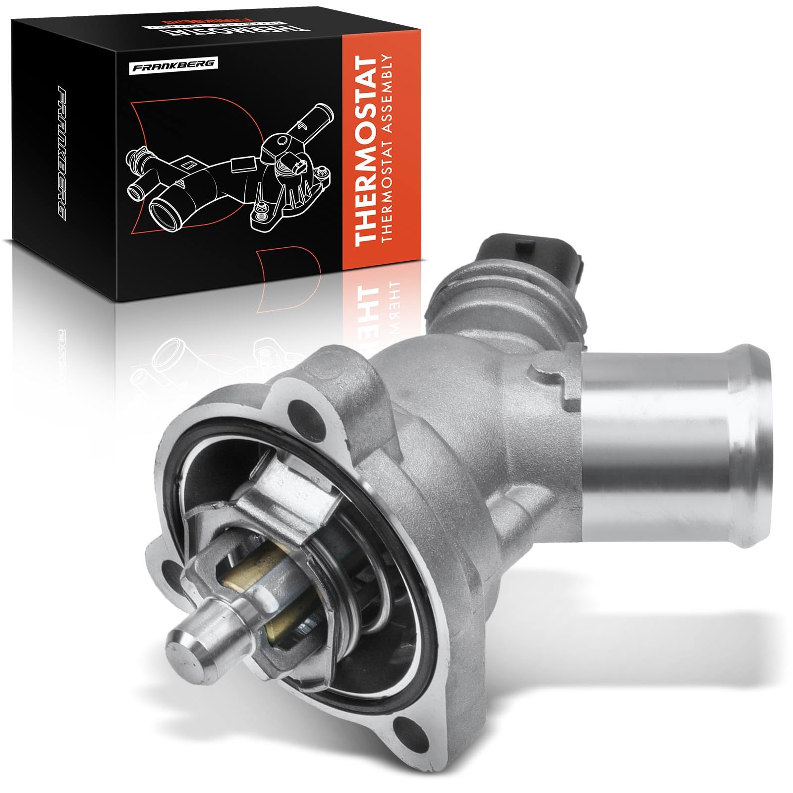 Frankberg 1x Engine Coolant Thermostat Coolant Thermostat with Housing Compatible with Spark M300 1.0L 1.2L 2010-2015 Replace# 25192923
