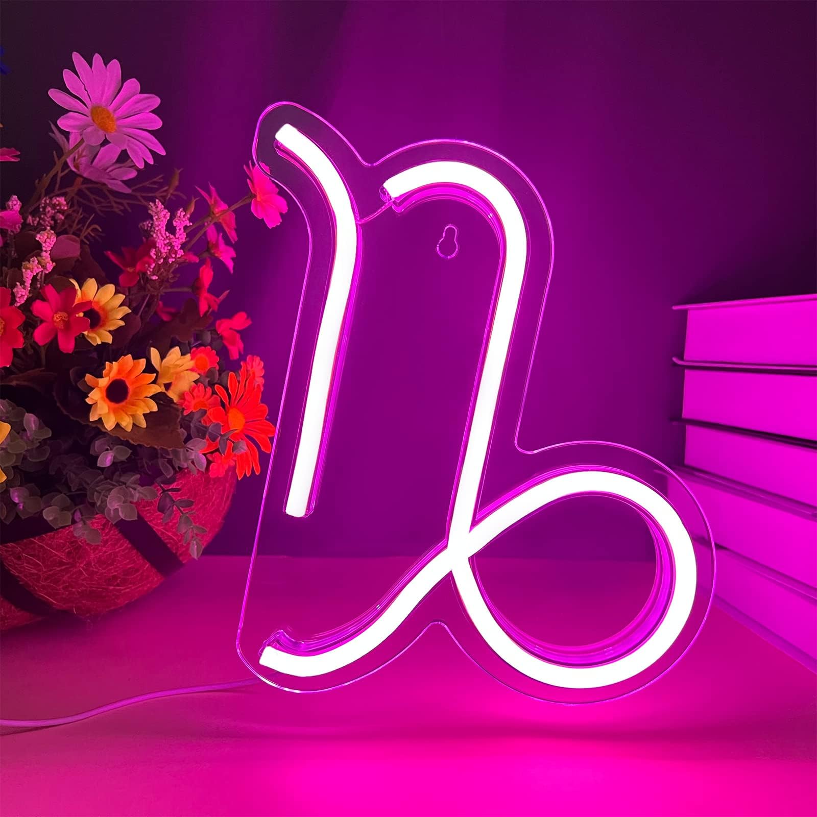 The Zodiac Horoscope Neon Sign, Capricorn LED Neon Signs for Wall Decor, Astrology Zodiac Horoscope Neon Lights Beautiful Spiritual, Birthday Party, Home Kids Room Decor Capricorn