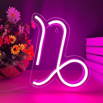 The Zodiac Horoscope Neon Sign, Capricorn LED Neon Signs for Wall Decor, Astrology Zodiac Horoscope Neon Lights Beautiful Spiritual, Birthday Party, Home Kids Room Decor Capricorn
