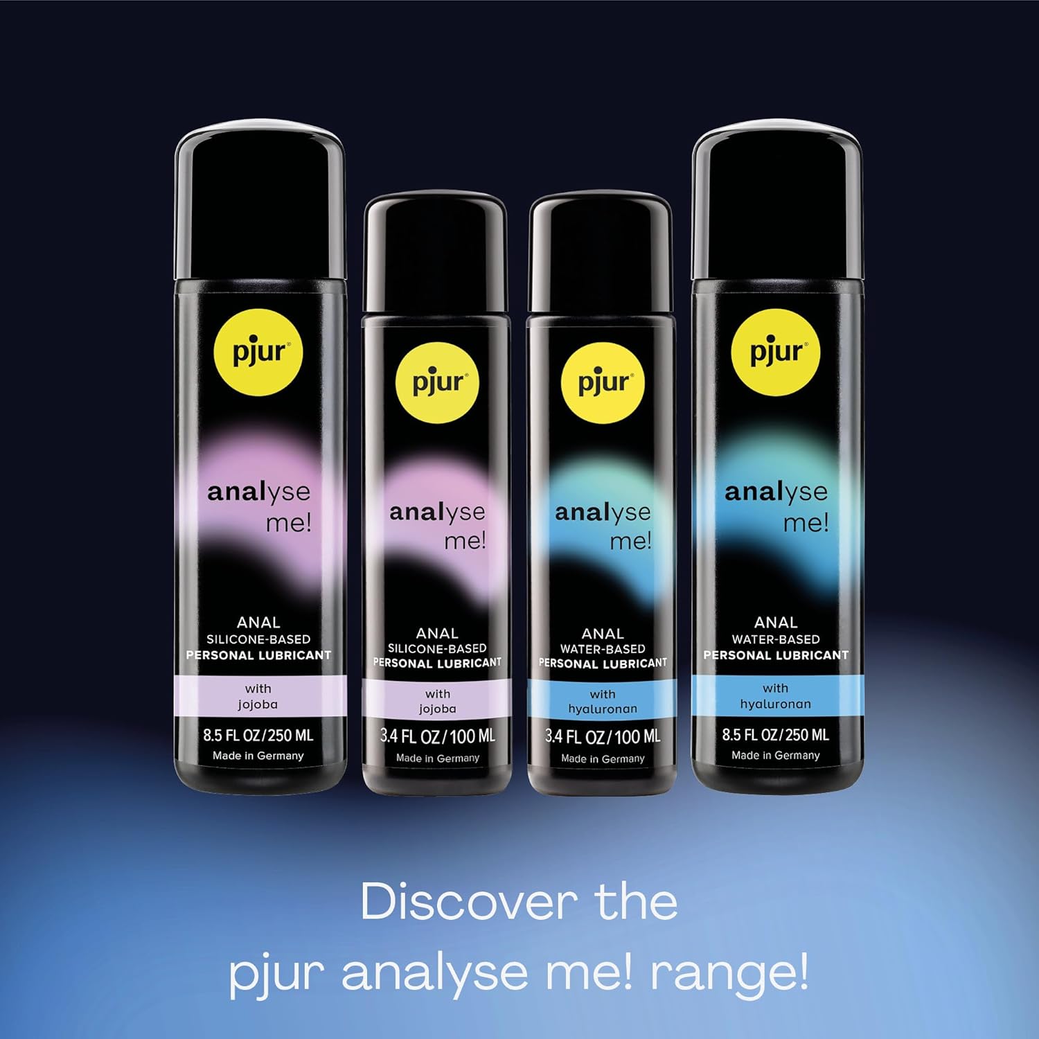 pjur Analyse me! Moisturizing Water-Based Personal Lubricant with Hyaluron, Skin Hydrating Formula, Premium Moisturizer - 8.5 fl oz / 250 ml