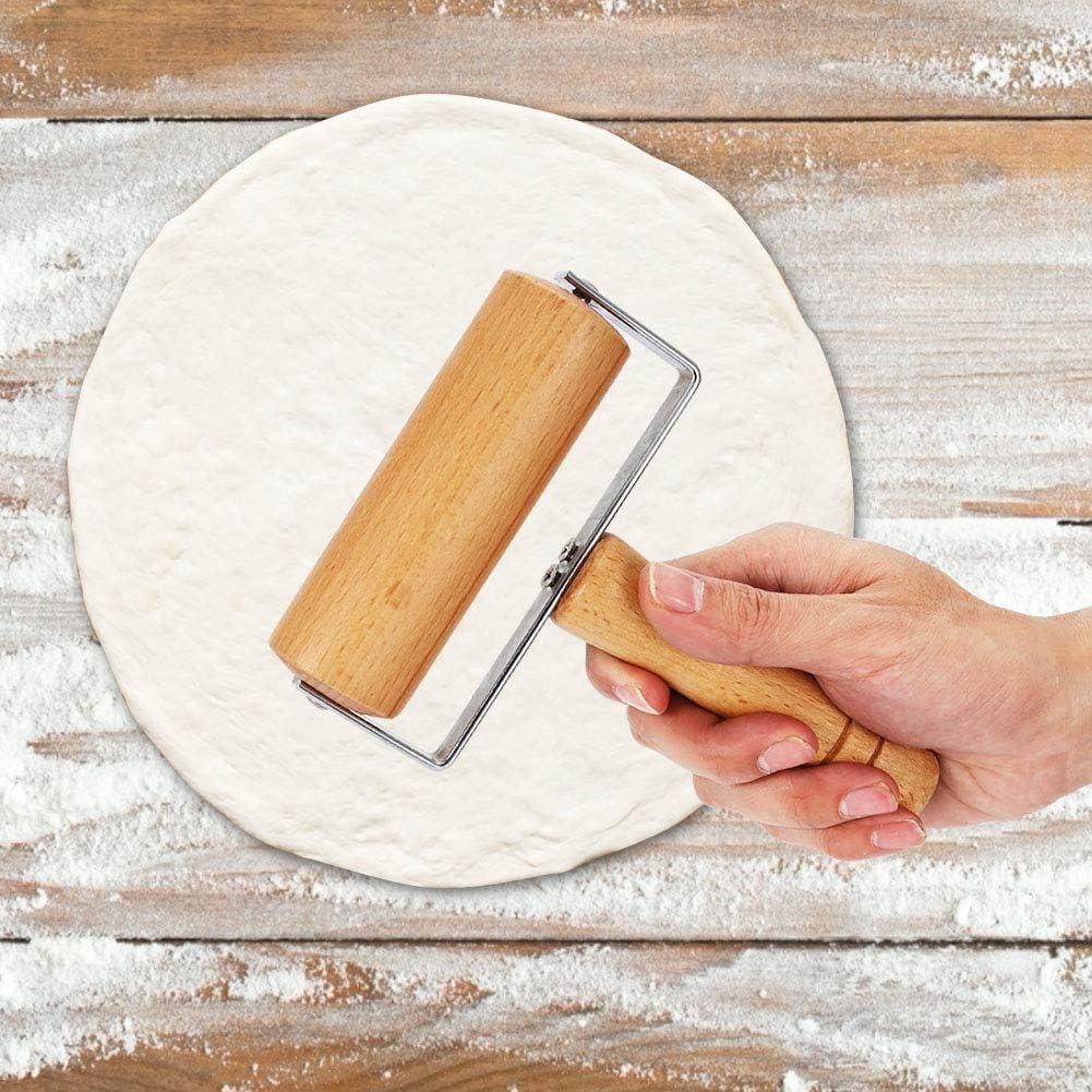 5D Painting Tools Wooden Roller, 2 in 1 Design Wooden Roller for Painting Rhinestone Embroidery, Craft Clay, Ceramic,Pottery Clay (#4)