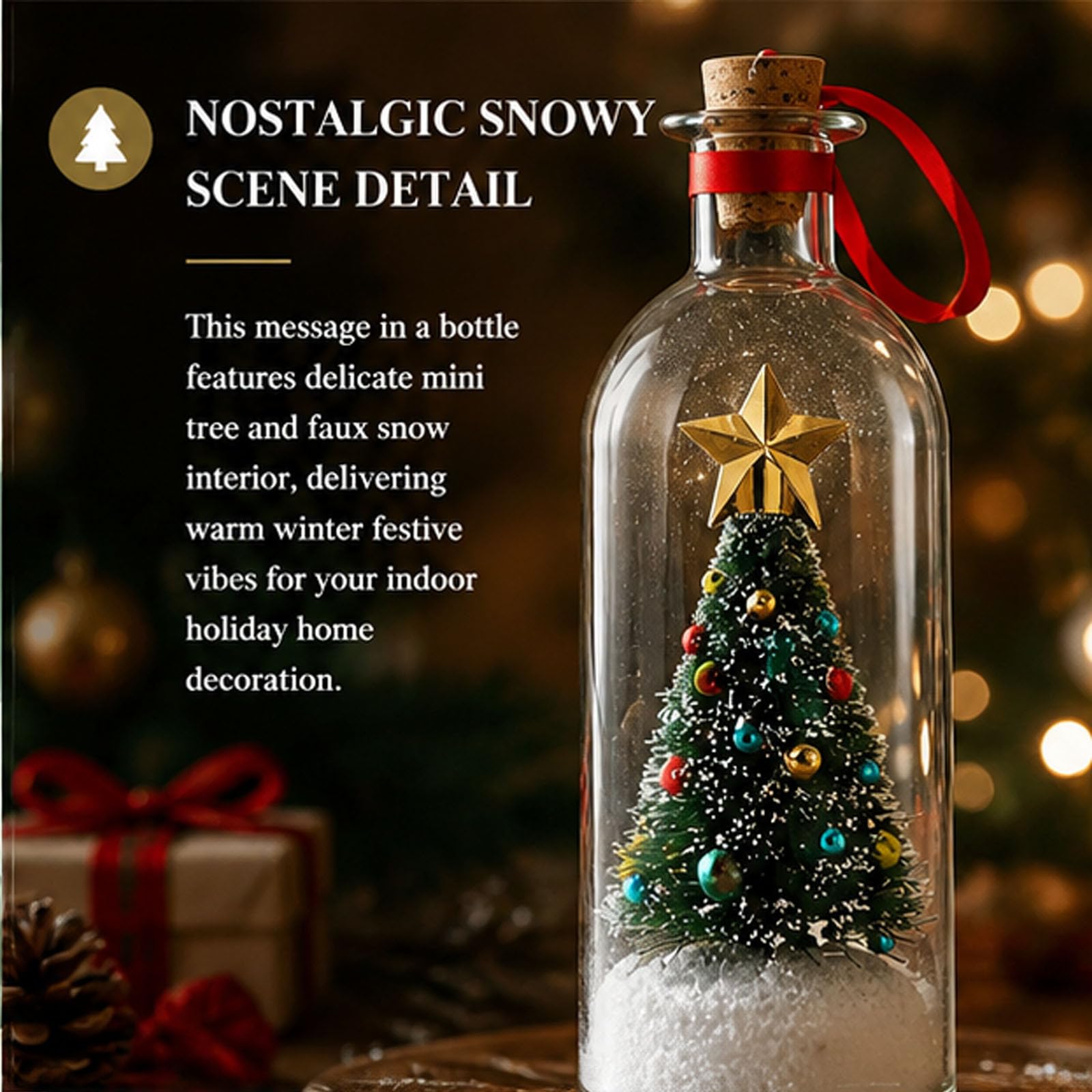 Messaggio di Natale registrabile in bottiglia, con voce per 30 secondi | Registrabile festa di Natale registrazione vocale ricordo di vacanza, un sentimentale ornamento di Natale(2PCS)