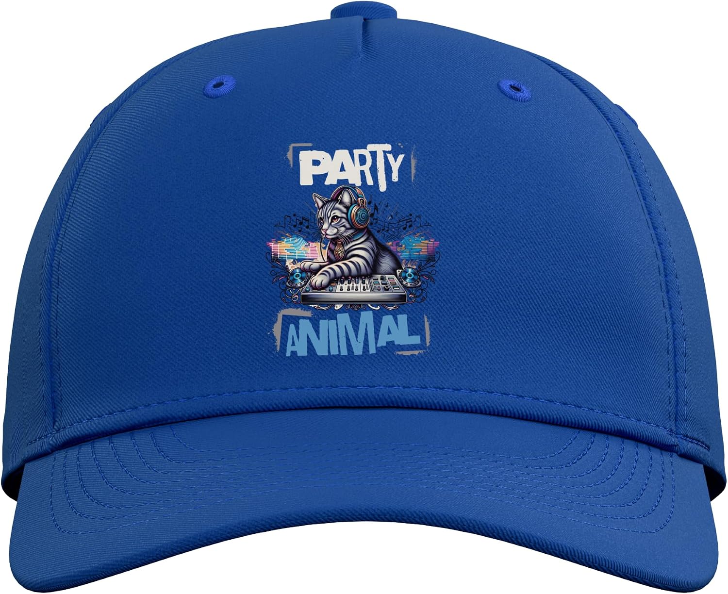 Party Animal Electronic Dance Music DJ Funny Cat Party Adjustable Baseball Hat image 2